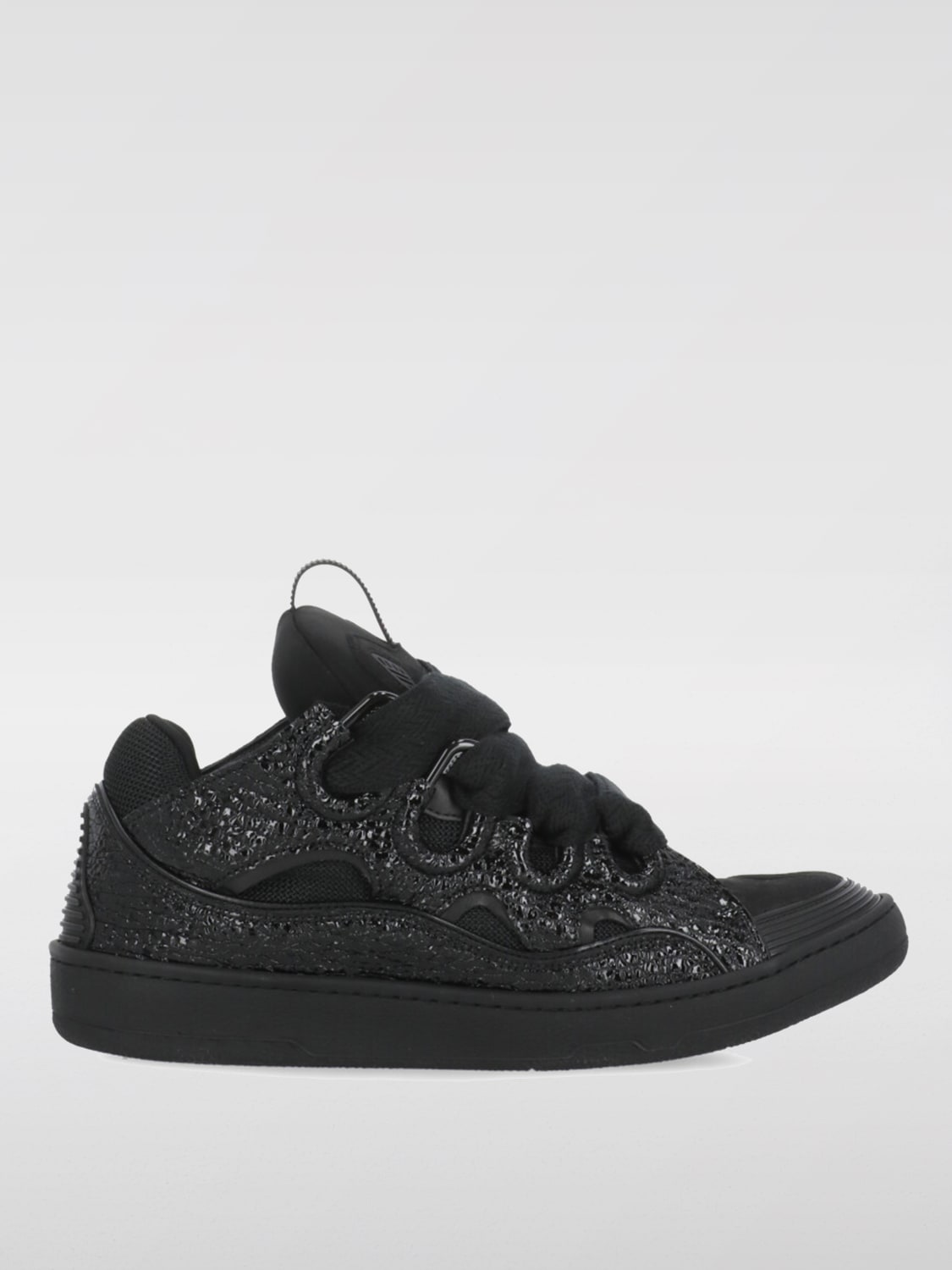 Giglio Sneakers Curb Lanvin in vernice a grana e mesh