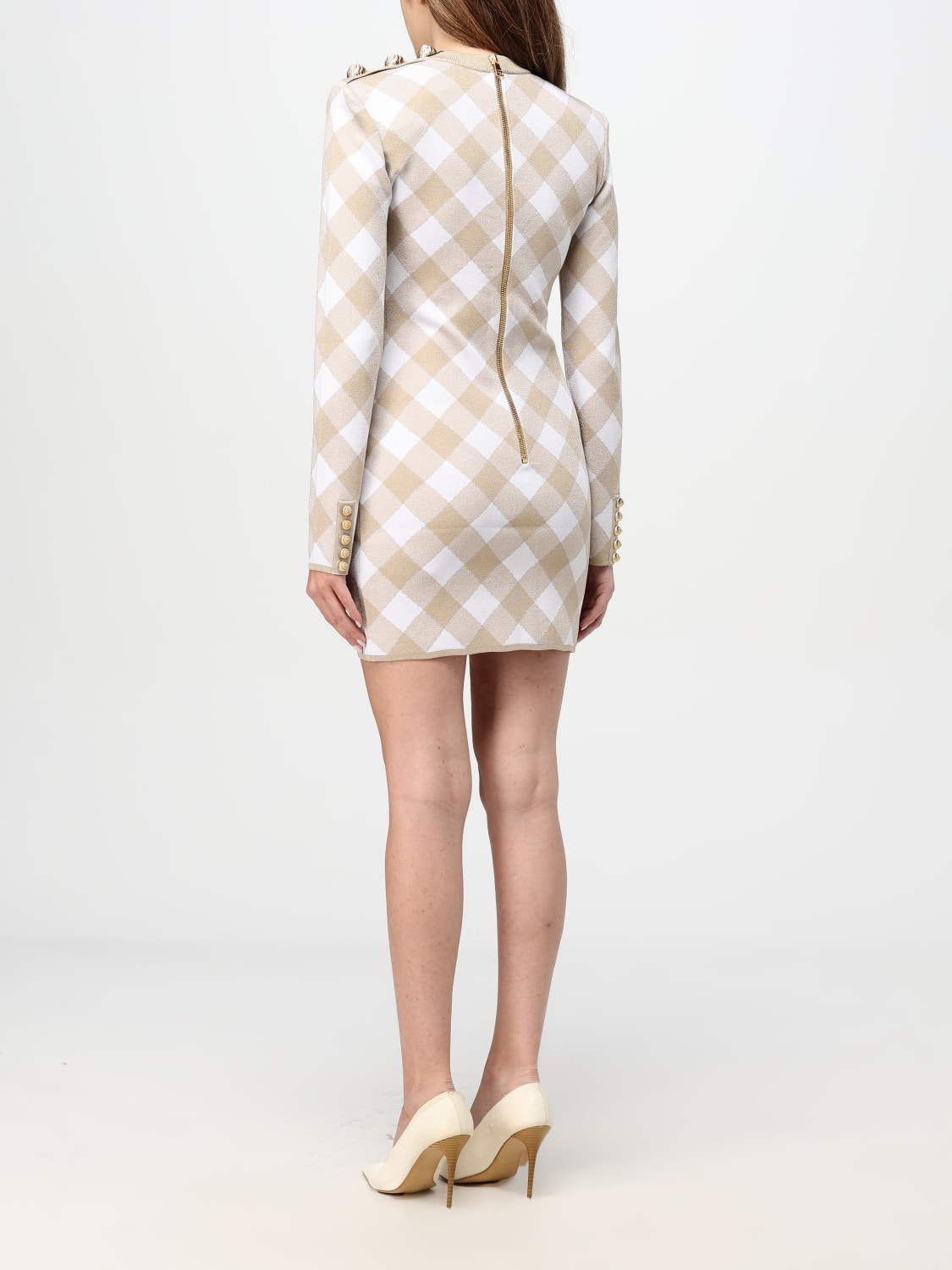 BALMAIN VESTIDO: Vestido mujer Balmain, Beige - Img 3