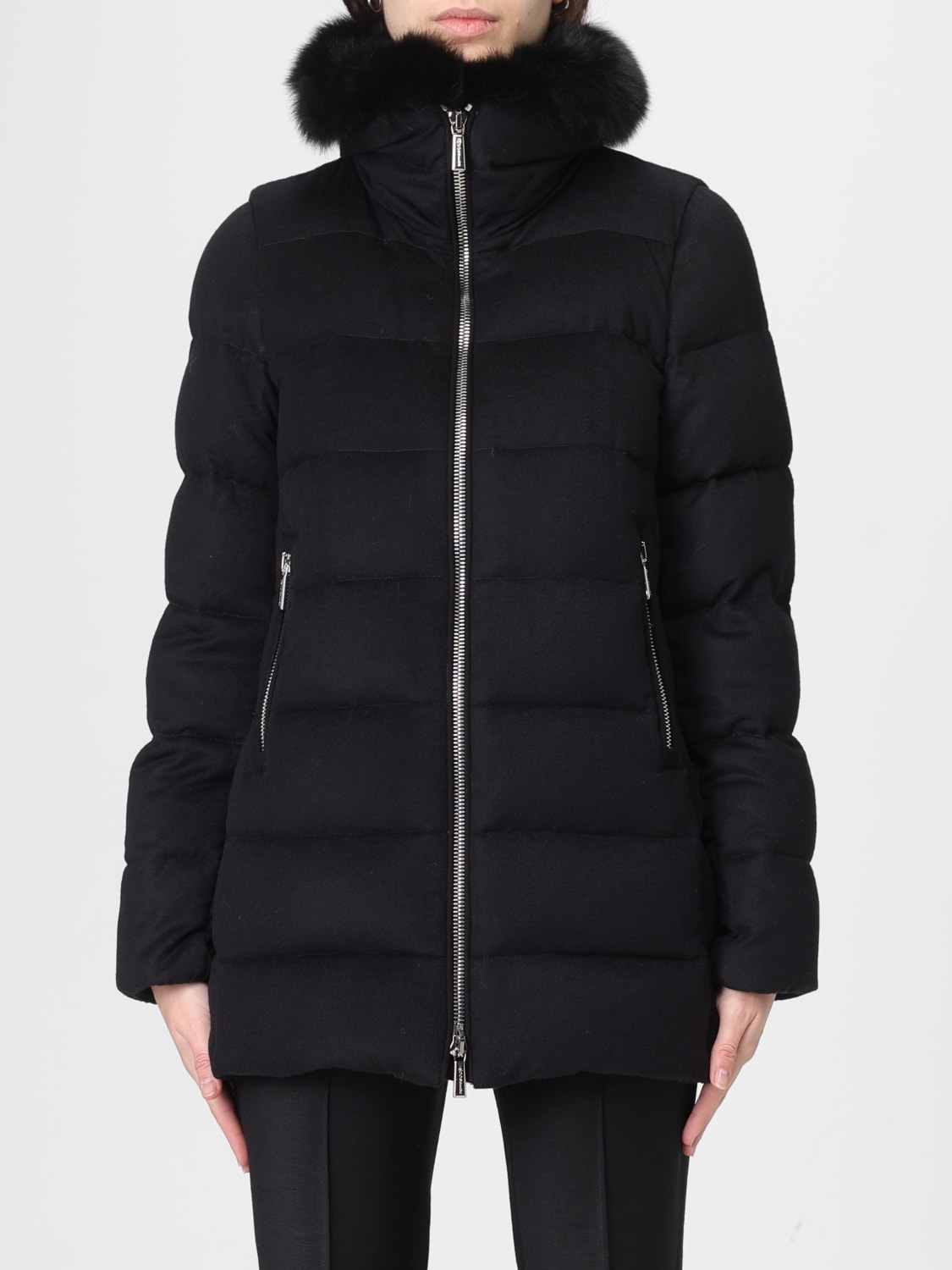 MOORER JACKET: Coat woman Moorer, Black - Img 1