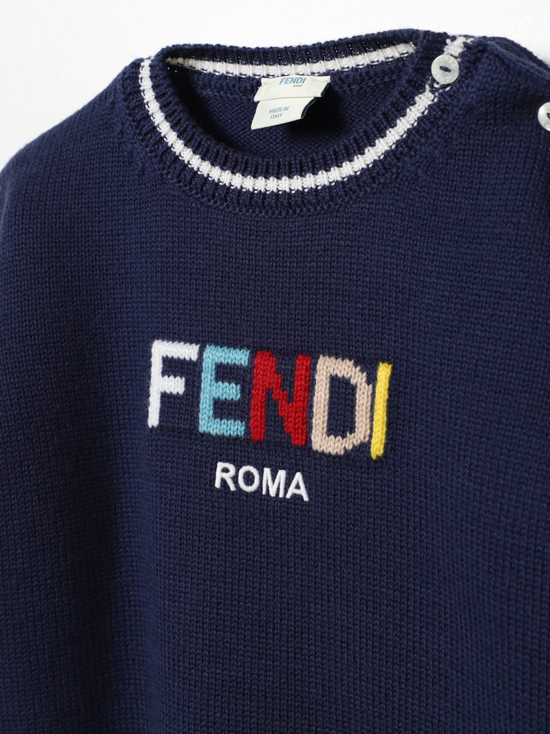 FENDI SWEATER: Sweater kids Fendi, Blue - Img 3