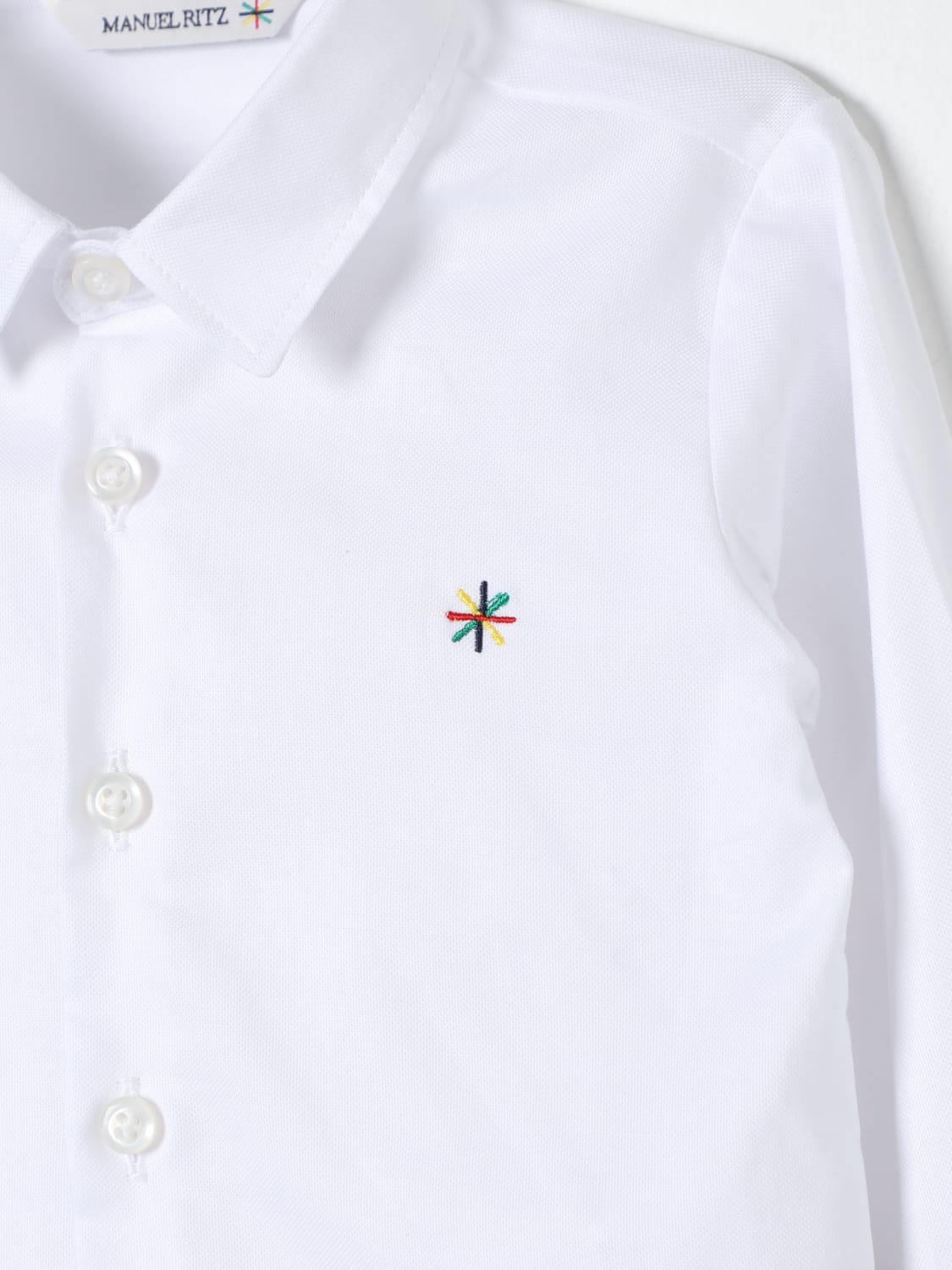 MANUEL RITZ CAMICIA: Camicia Manuel Ritz in cotone con logo , Bianco - Img 3