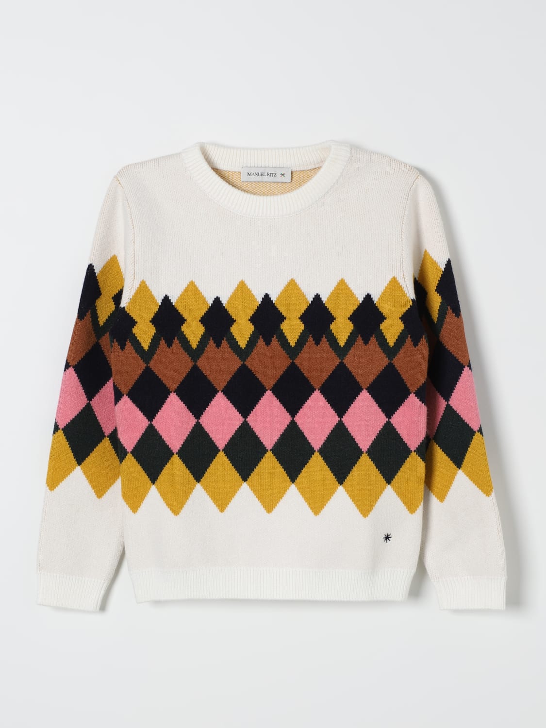 MANUEL RITZ SWEATER: Sweater kids Manuel Ritz, White - Img 1