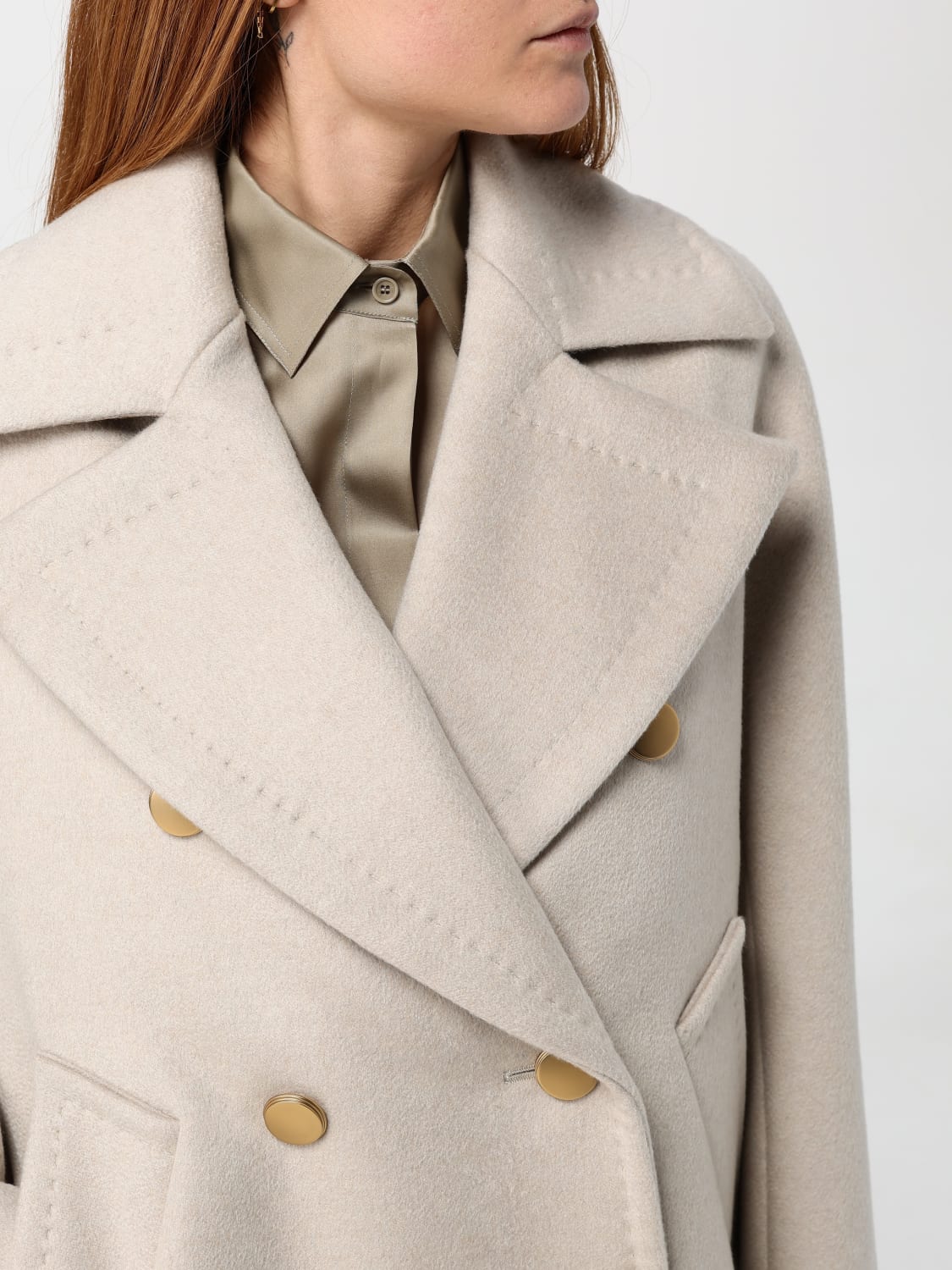 MAX MARA COAT: Coat woman Max Mara, Beige - Img 5