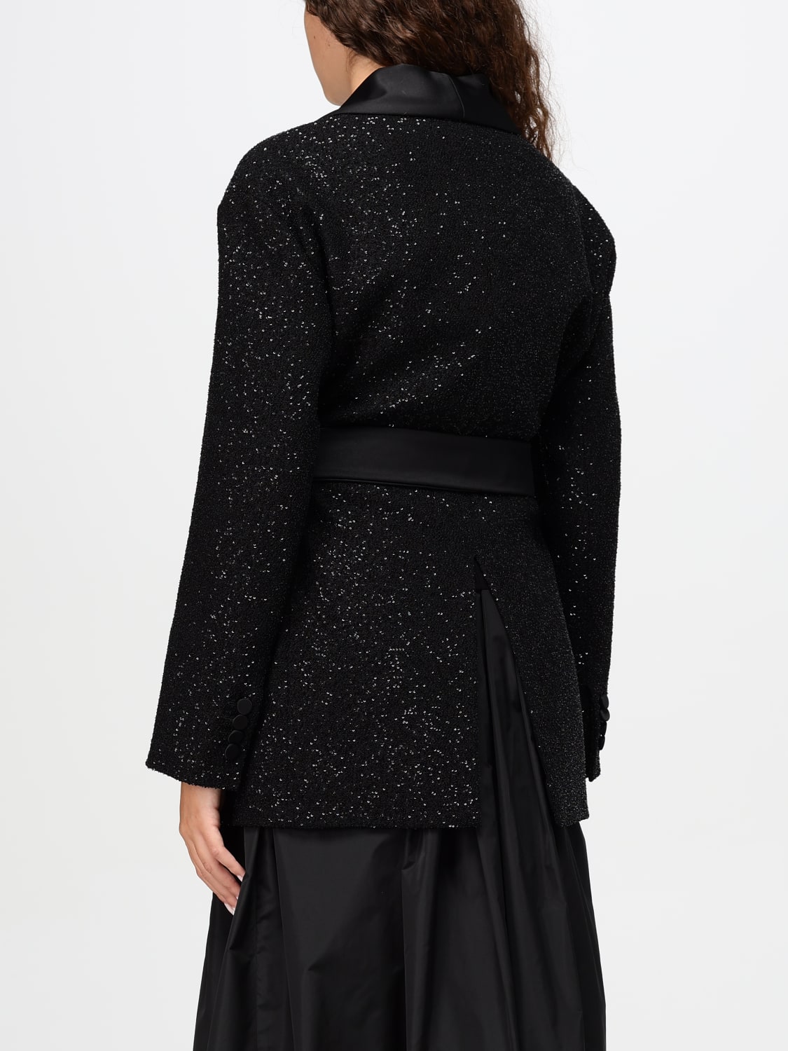 MAX MARA BLAZER: Blazer Max Mara in misto lana con paillettes , Nero - Img 3