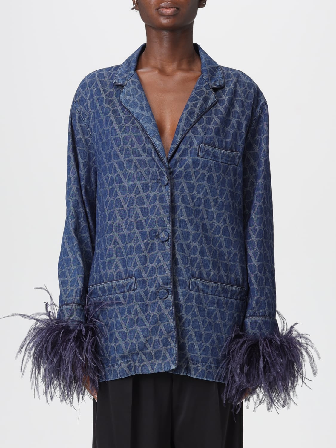 VALENTINO HEMDBLUSE: Hemdbluse damen Valentino, Blau - Img 1