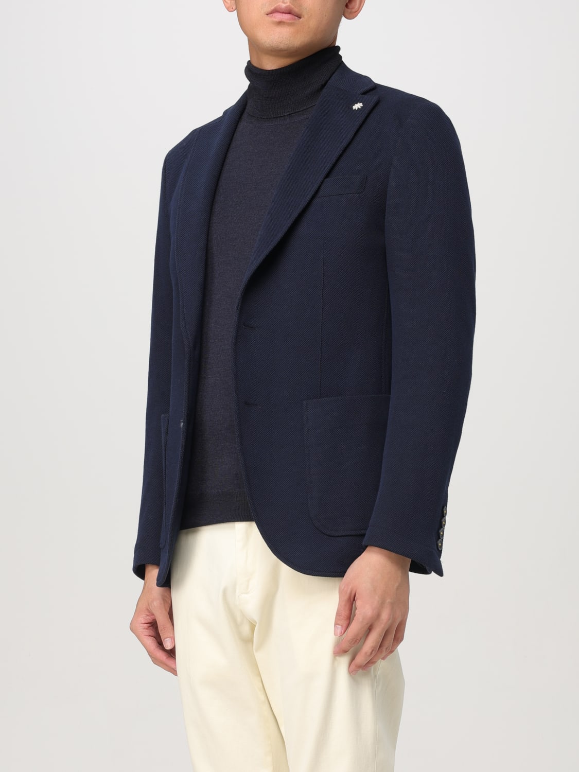 MANUEL RITZ GIACCA: Blazer Manuel Ritz in tessuto stretch , Blue - Img 3