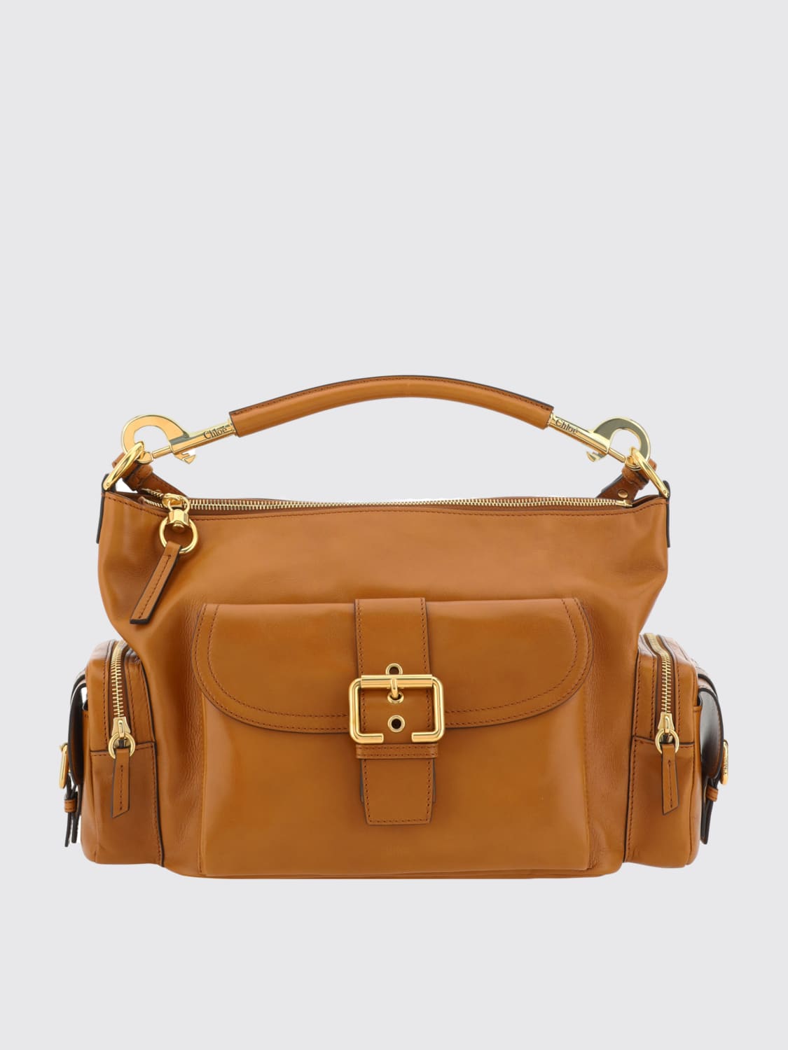 CHLOÉ HANDBAG: Chloé leather camera bag, Brown - Img 1