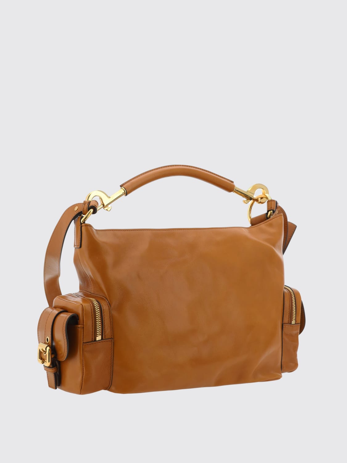 CHLOÉ HANDBAG: Chloé leather camera bag, Brown - Img 2