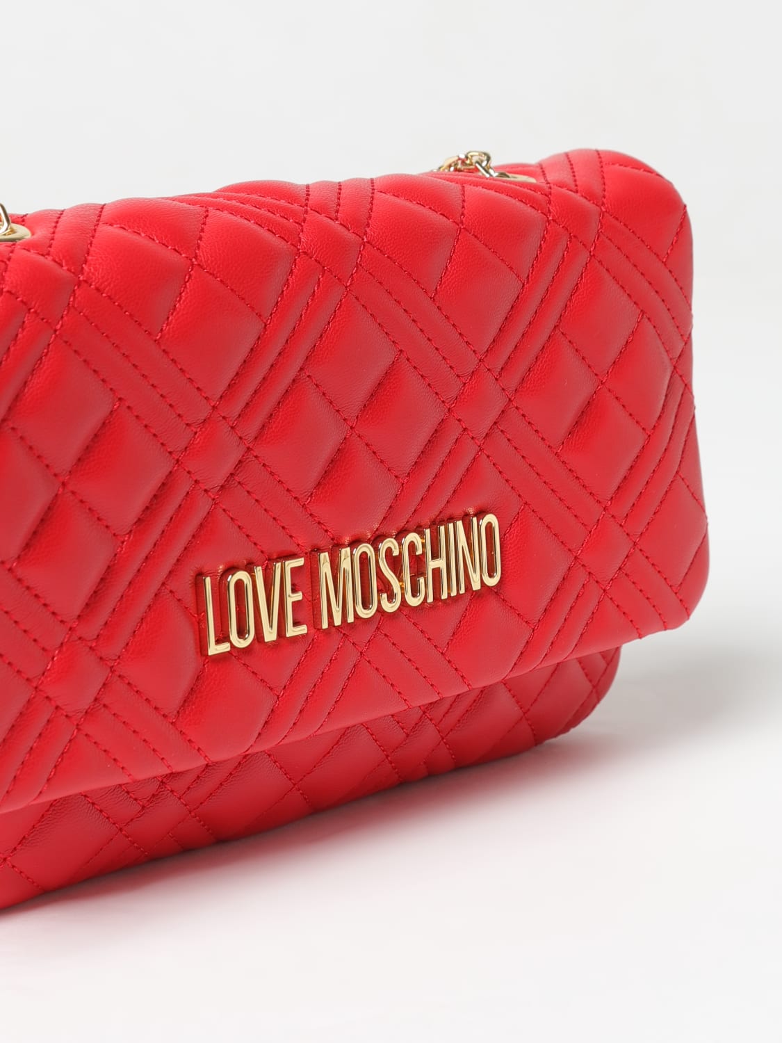 LOVE MOSCHINO MINI BAG: Shoulder bag woman Love Moschino, Red - Img 3