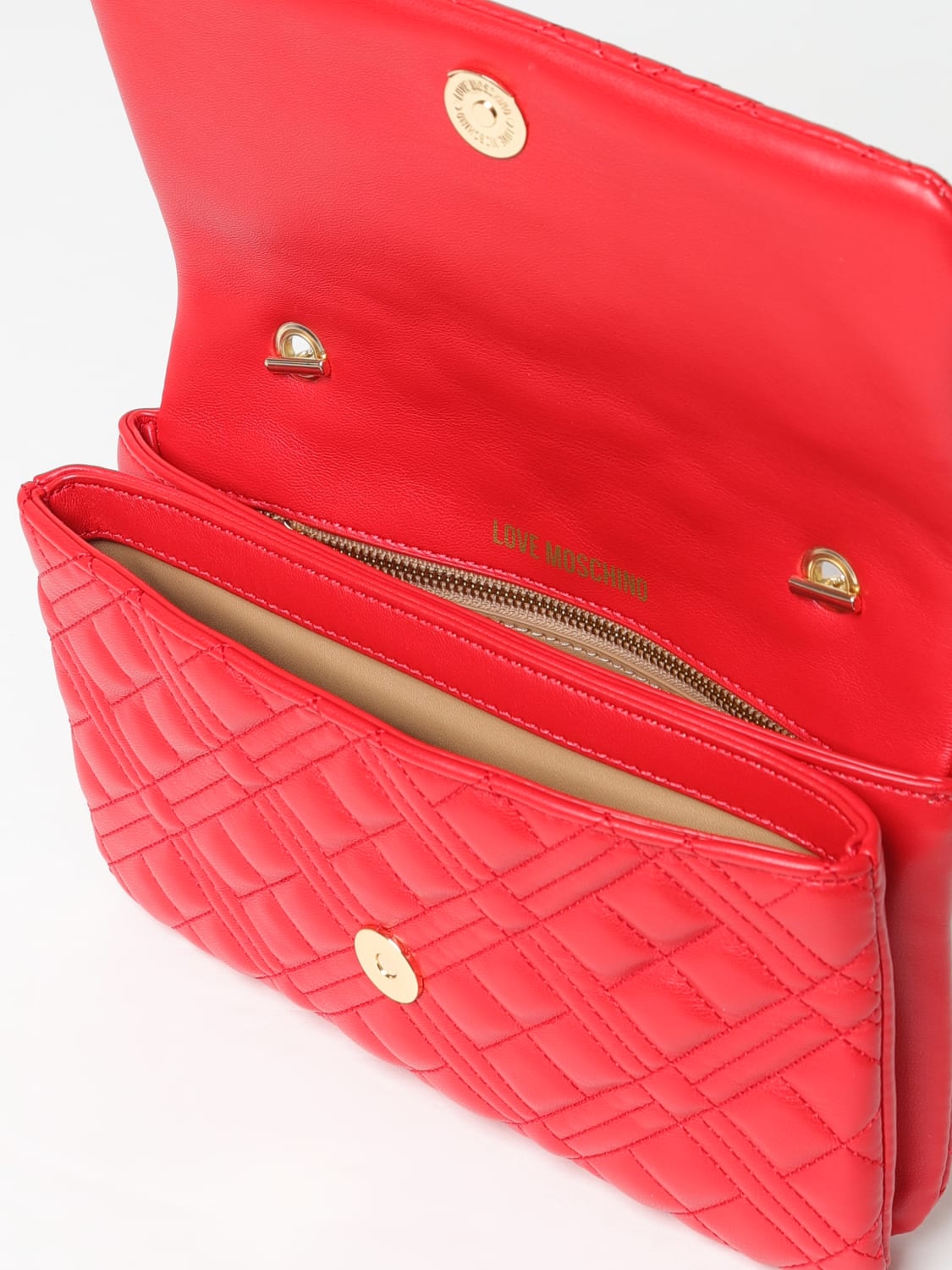 LOVE MOSCHINO MINI BAG: Shoulder bag woman Love Moschino, Red - Img 4