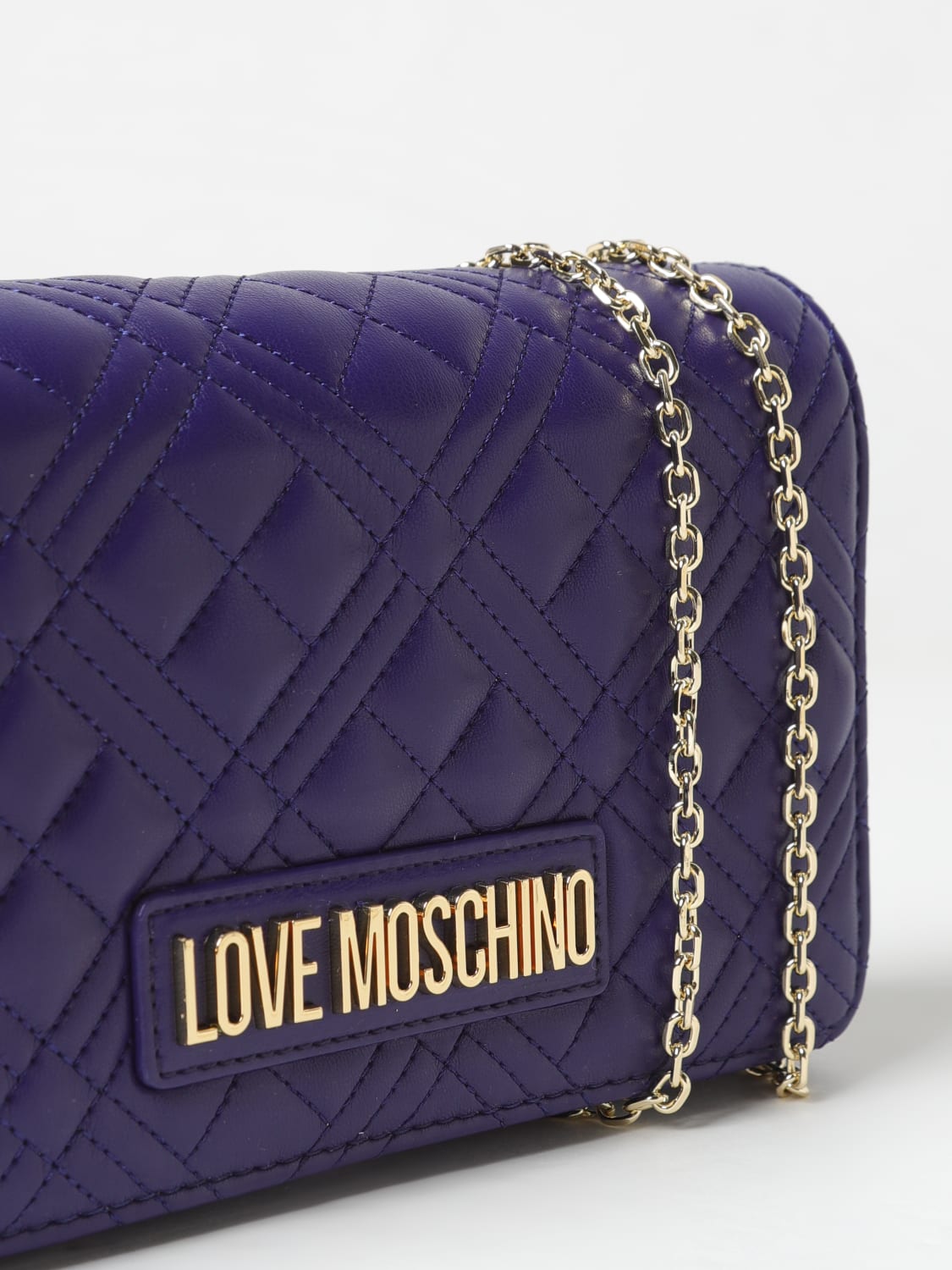 LOVE MOSCHINO MINI BAG: Shoulder bag woman Love Moschino, Blue - Img 3