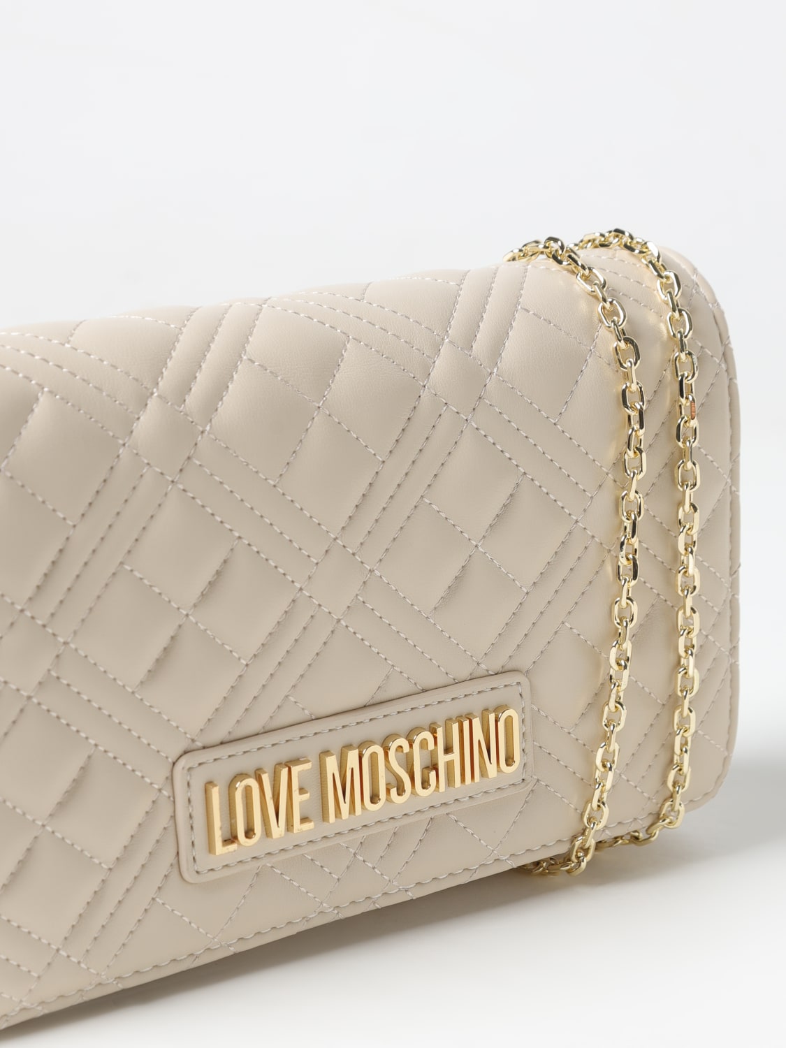 LOVE MOSCHINO MINI BAG: Shoulder bag woman Love Moschino, Ivory - Img 3