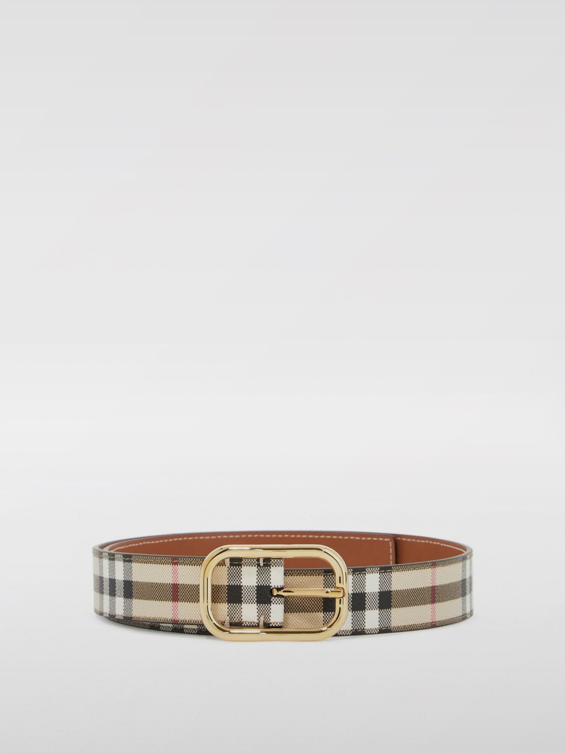 Giglio Cintura Vintage Check Burberry in cotone spalmato e pelle