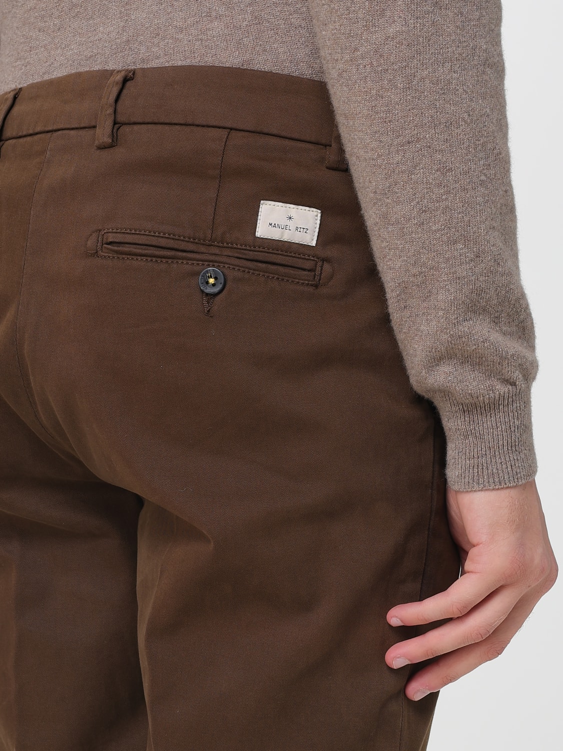 MANUEL RITZ 팬츠: 팬츠 남성 Manuel Ritz, 카멜 - Img 3