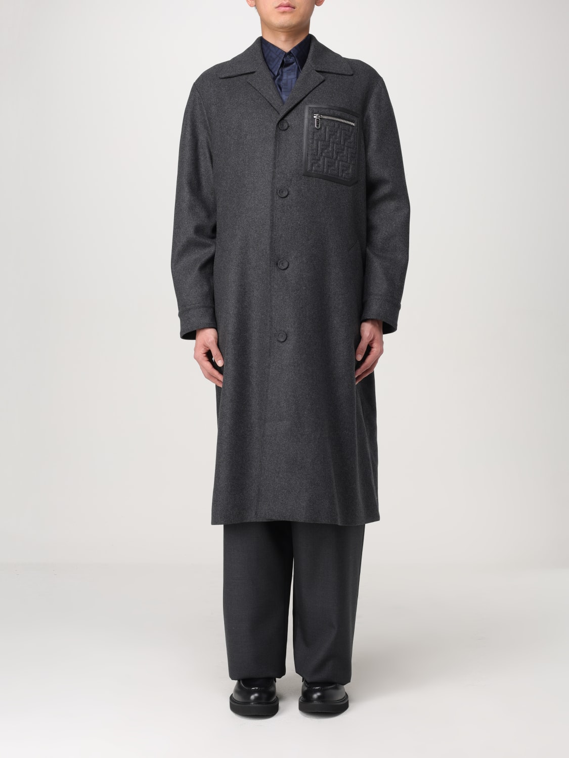 FENDI 코트: 코트 남성 Fendi, 그레이 - Img 1