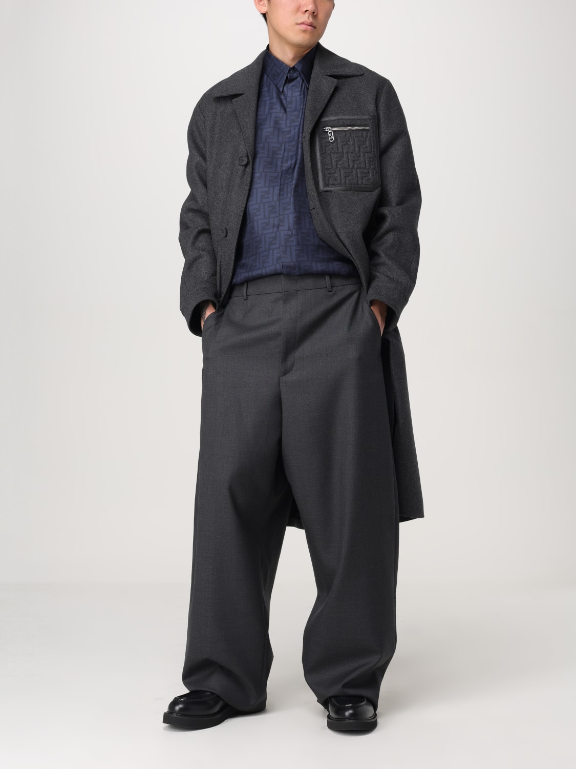 FENDI 코트: 코트 남성 Fendi, 그레이 - Img 2