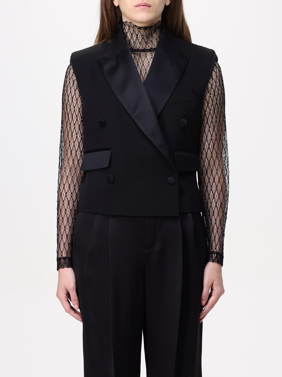 DOLCE & GABBANA WAISTCOAT: Waistcoat woman Dolce & Gabbana, Black - Img 1