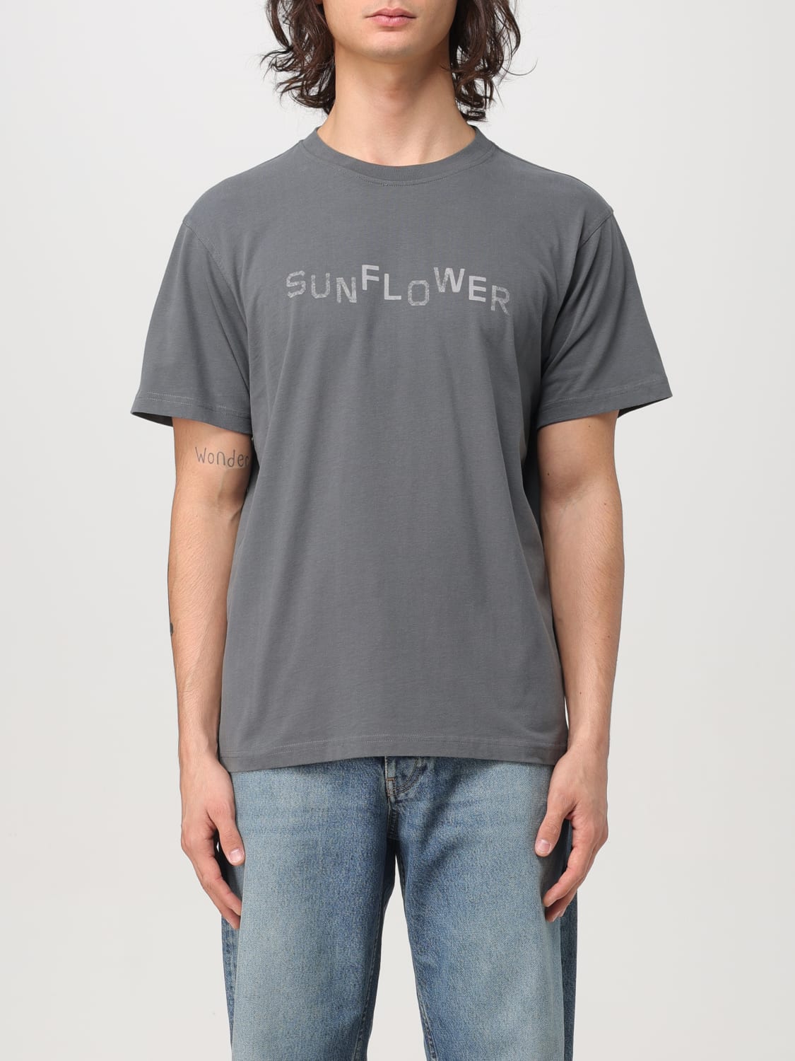 Tシャツ・カットソー SUNFLOWER Men T-shirt Grey 2038 820 SUNFLOWER: T-shirt men - Grey | Sunflower t-shirt 2038