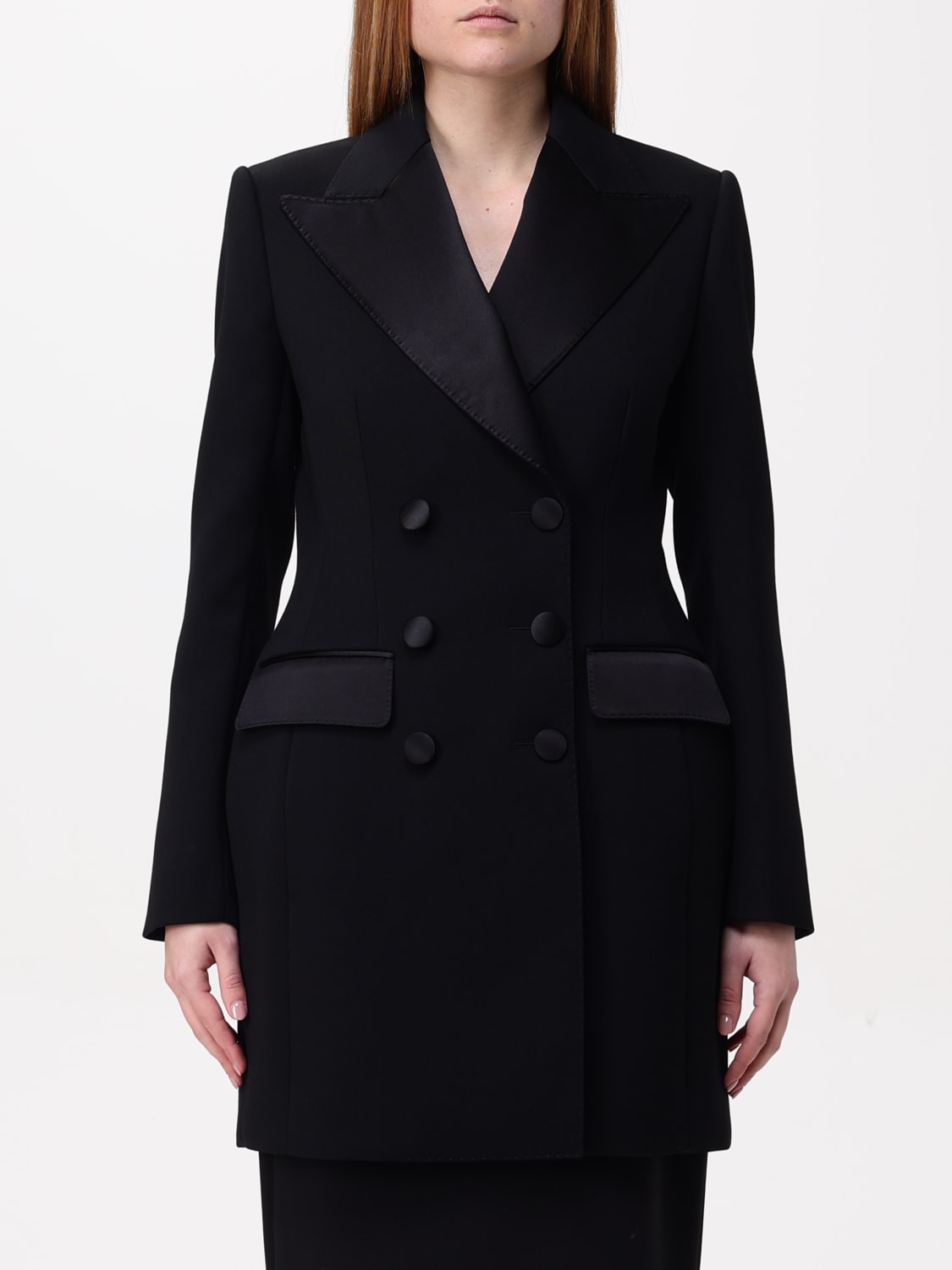 DOLCE & GABBANA GIACCA: Blazer doppiopetto Dolce & Gabbana in misto lana , Nero - Img 1