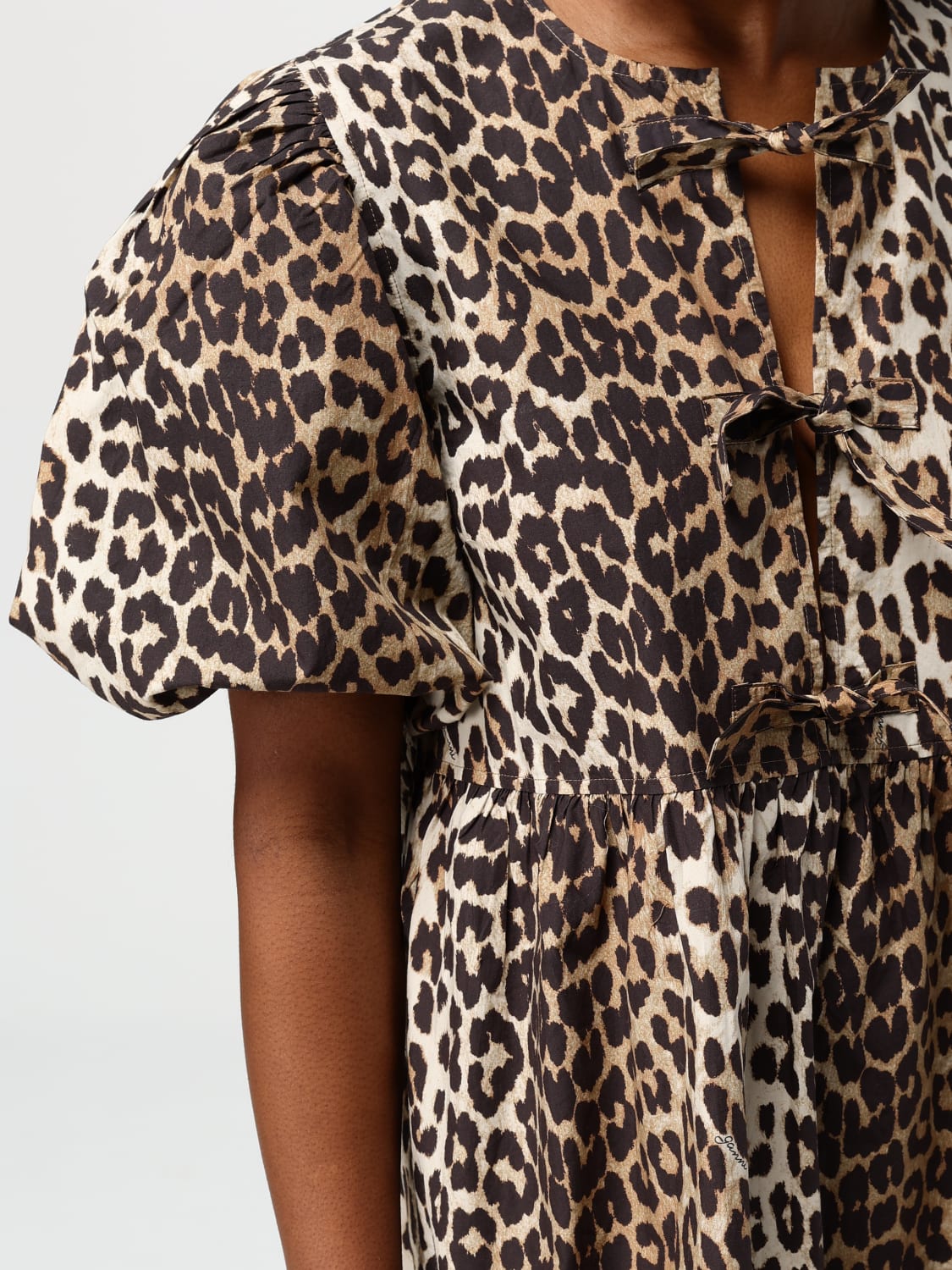 GANNI ABITO: Abito Ganni in cotone animalier , Fantasia - Img 4
