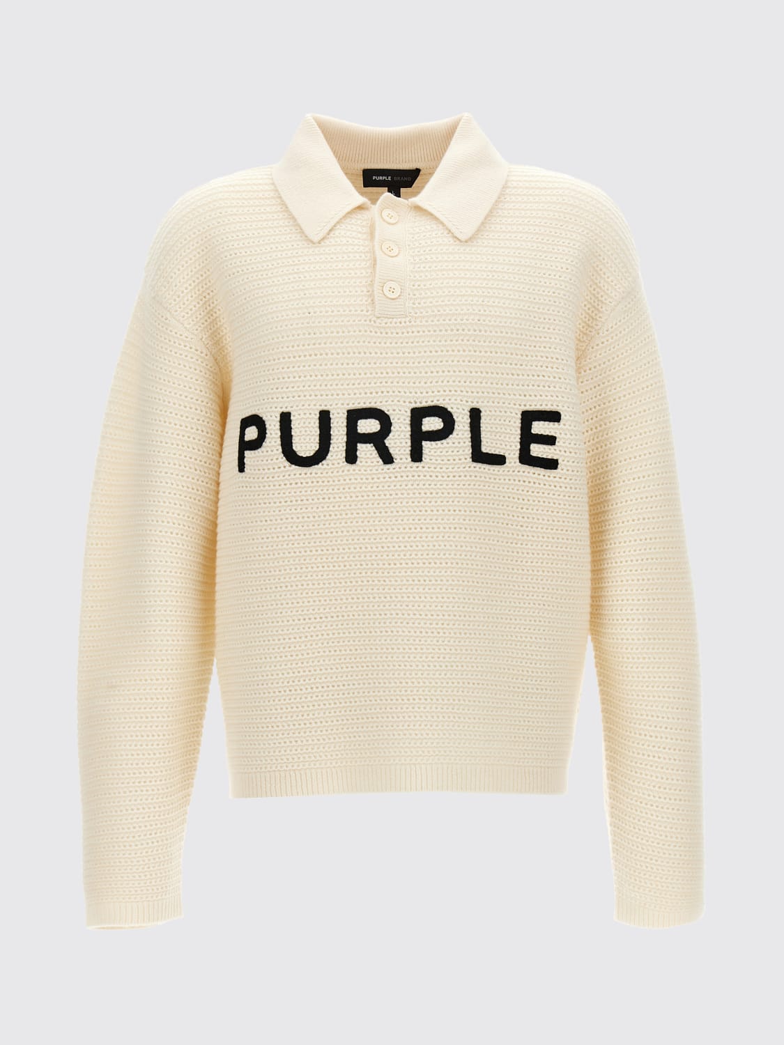 PURPLE POLO SHIRT: Cardigan men Purple Brand, White - Img 1