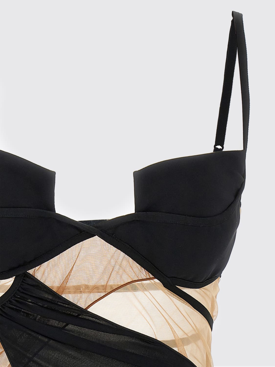 NENSI DOJAKA ABITO: Abito mini drappeggiato Nensi Dojaka, Nero - Img 3