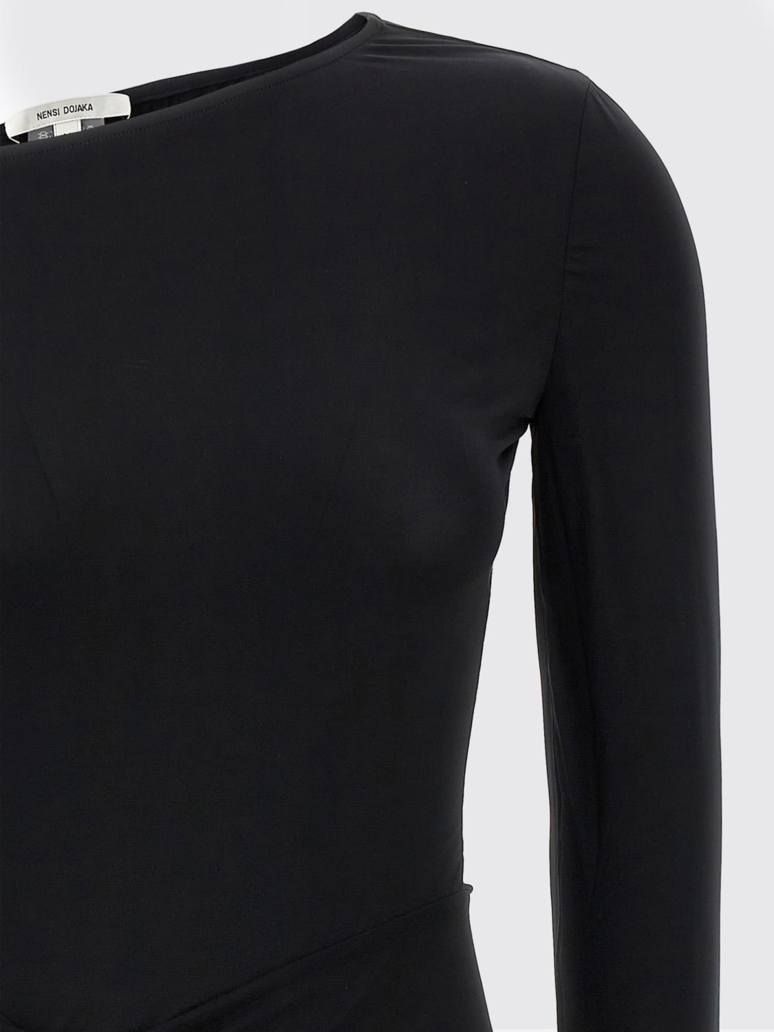 NENSI DOJAKA ABITO: Abito corto asimmetrico Nensi Dojaka, Nero - Img 3