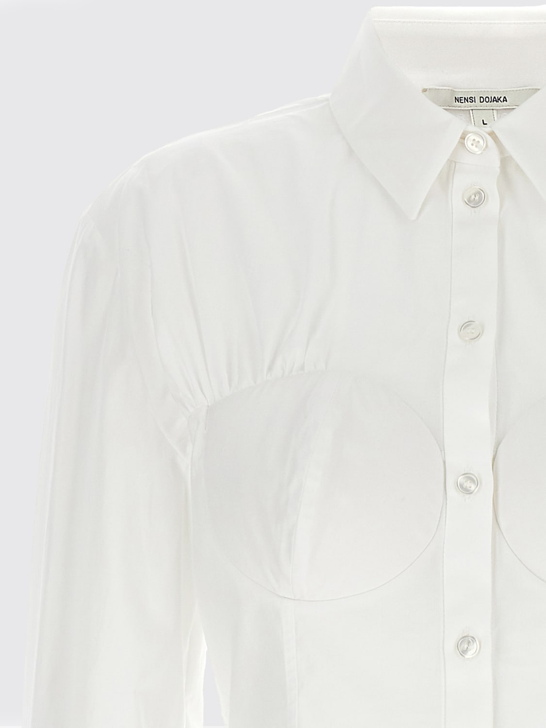 NENSI DOJAKA CAMISA: Top mujer Nensi Dojaka, Blanco - Img 3