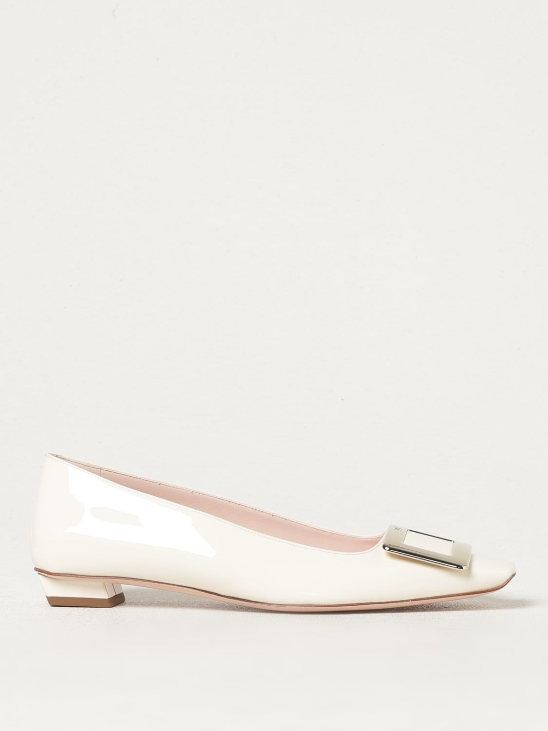 ROGER VIVIER BALLERINE: Ballerina Belle Roger Vivier in pelle verniciata , Bianco - Img 1
