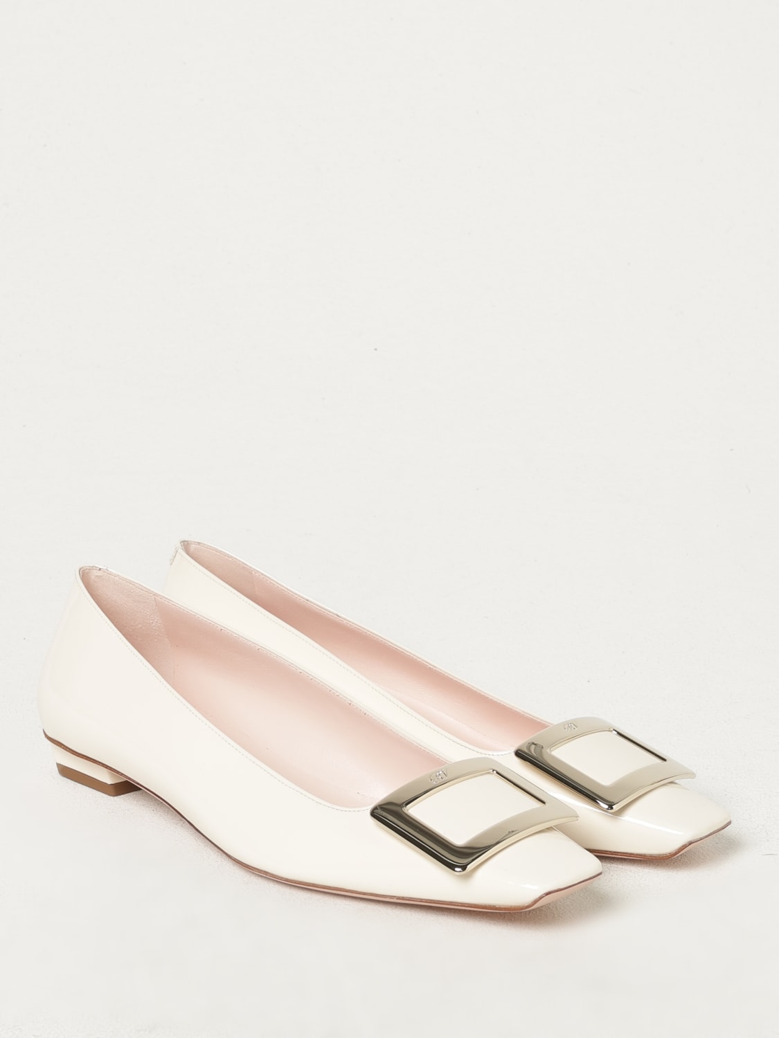 ROGER VIVIER BALLERINE: Ballerina Belle Roger Vivier in pelle verniciata , Bianco - Img 2