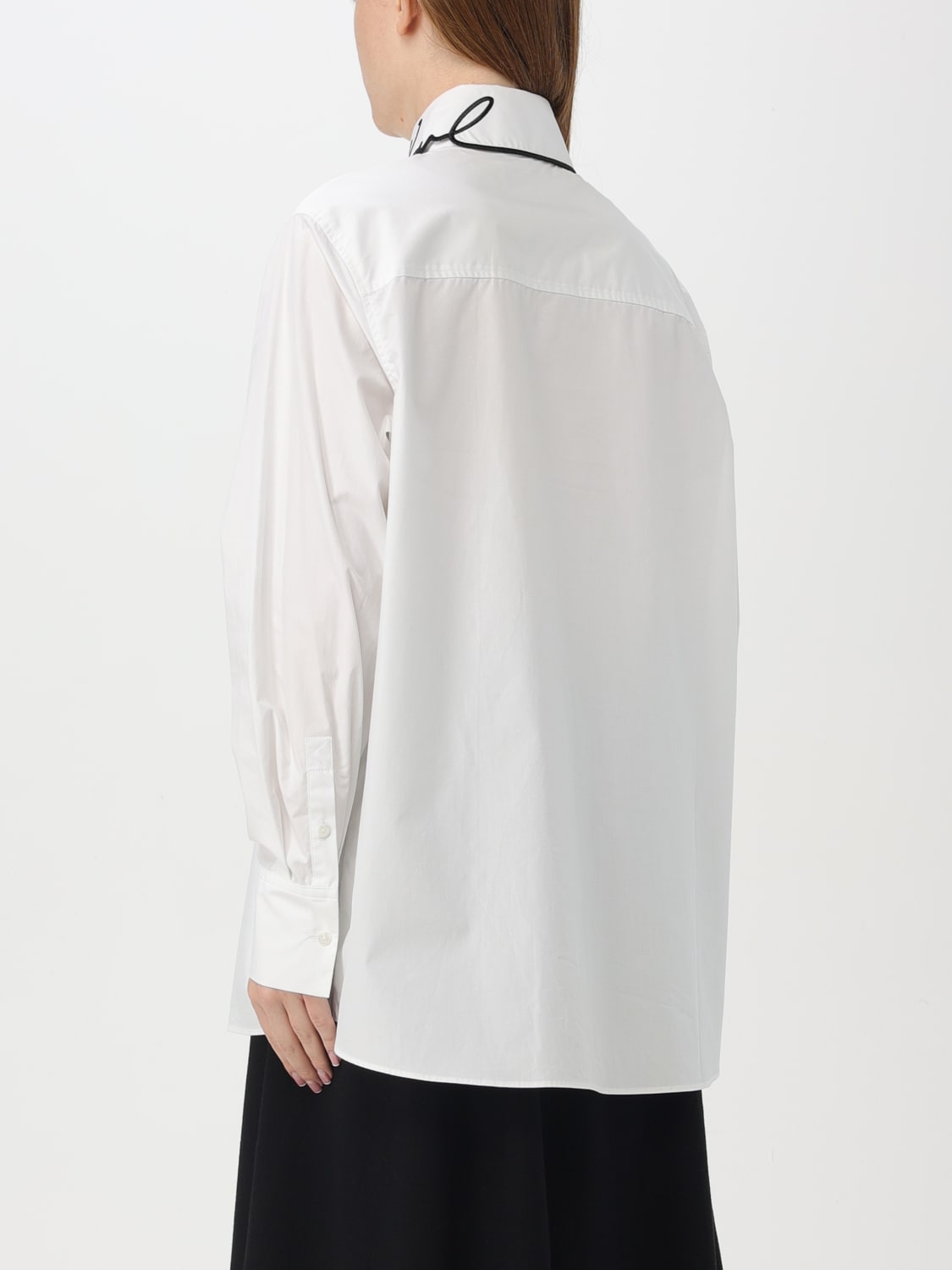 KARL LAGERFELD CAMICIA: Camicia Karl Lagerfeld in cotone organico con logo , Bianco - Img 2