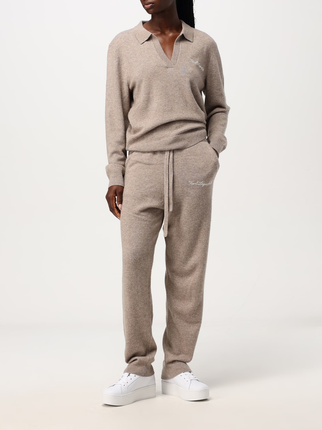 KARL LAGERFELD PULLOVER: Pullover damen Karl Lagerfeld, Beige - Img 2