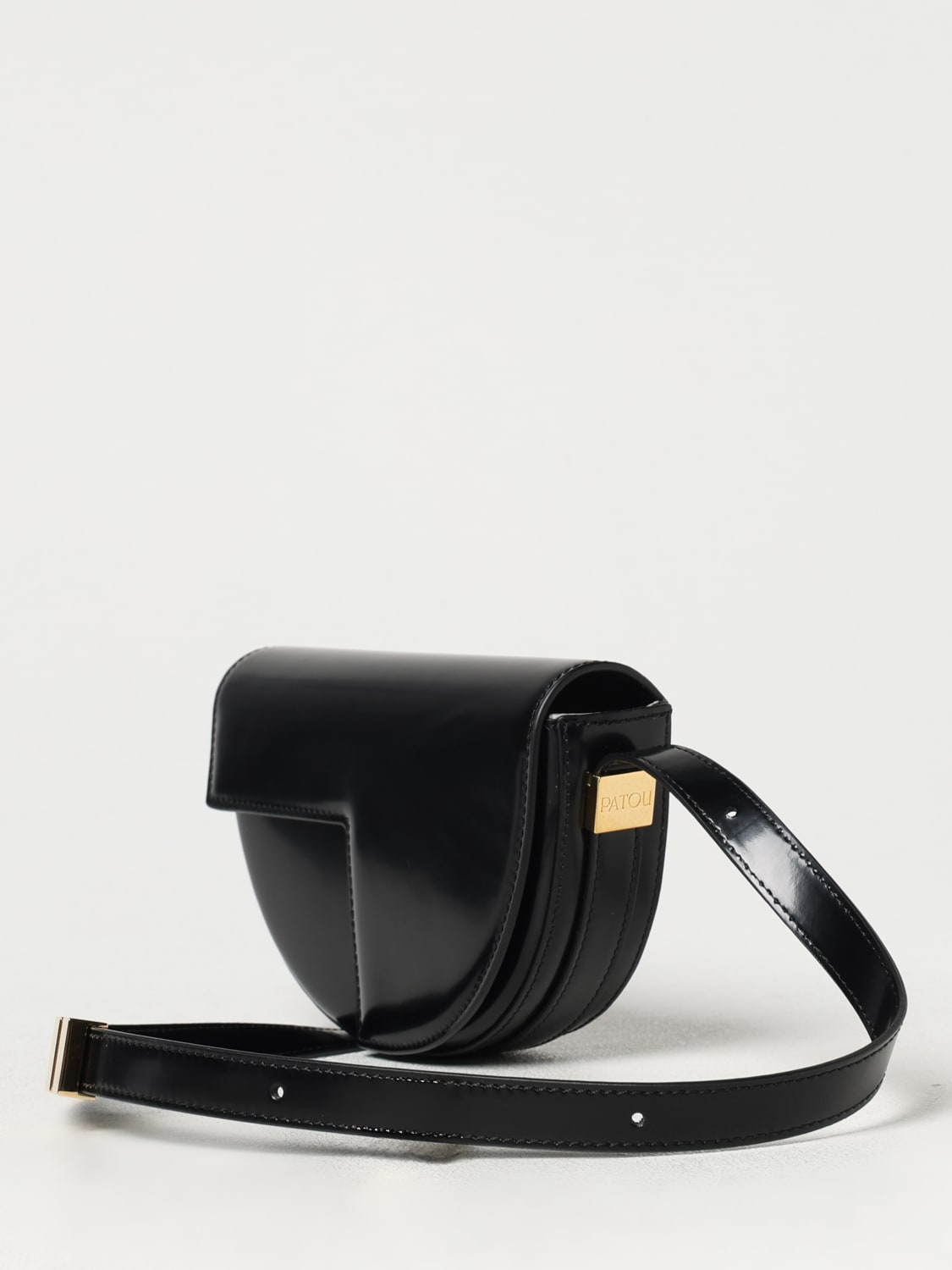 PATOU BORSA MINI: Borsa Le Petit Patou in pelle spazzolata , Nero - Img 4