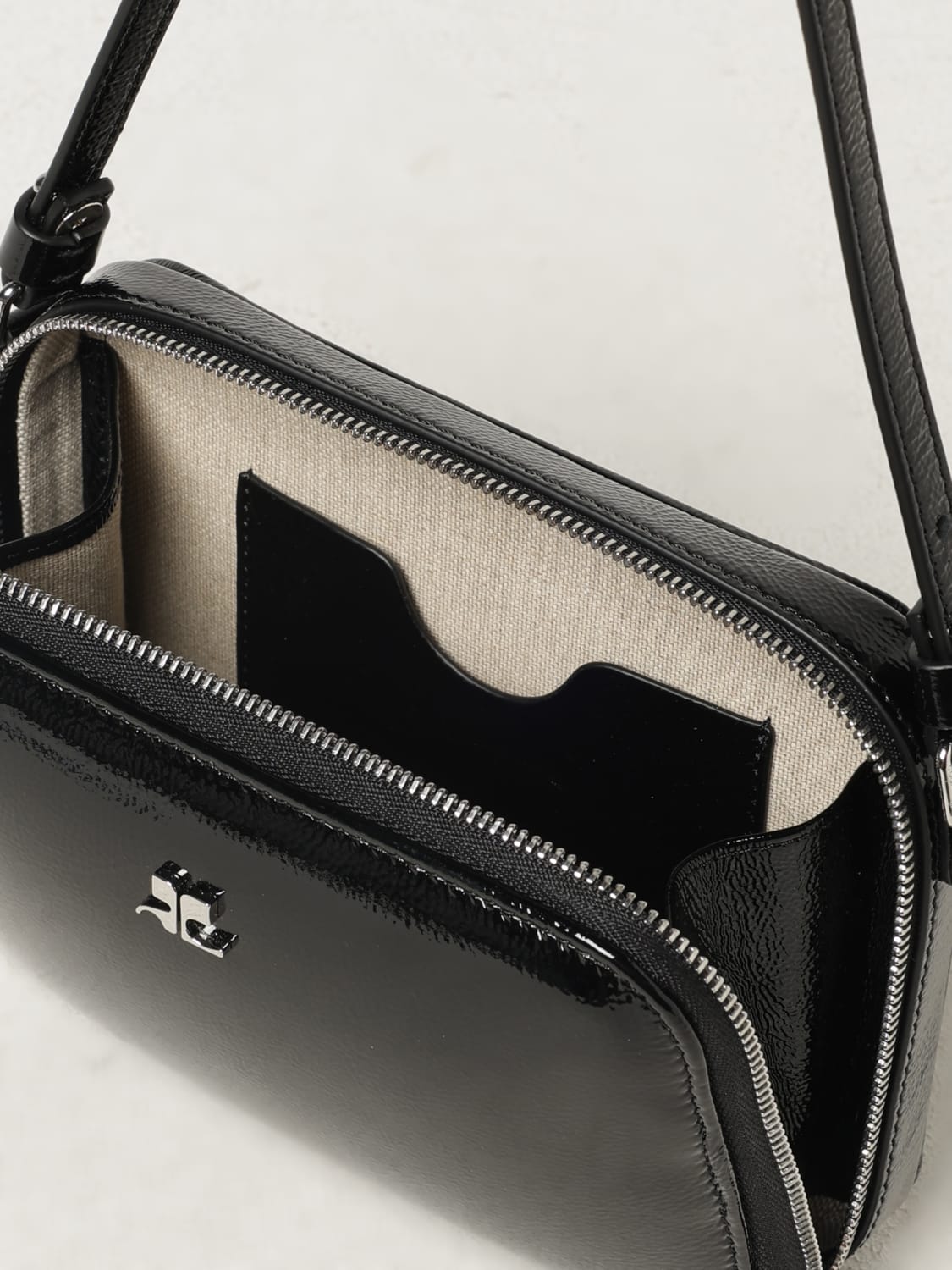 COURRÈGES MINI BAG: Courrèges women's shoulder bag, Black - Img 7