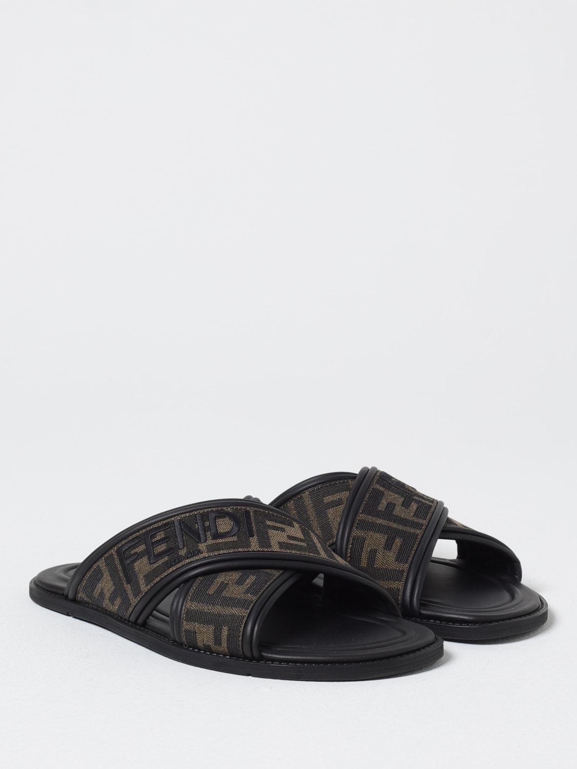 サンダル FENDI Men Sandals Brown 7X1548AJZE F0R7R Slides Brown | Fendi