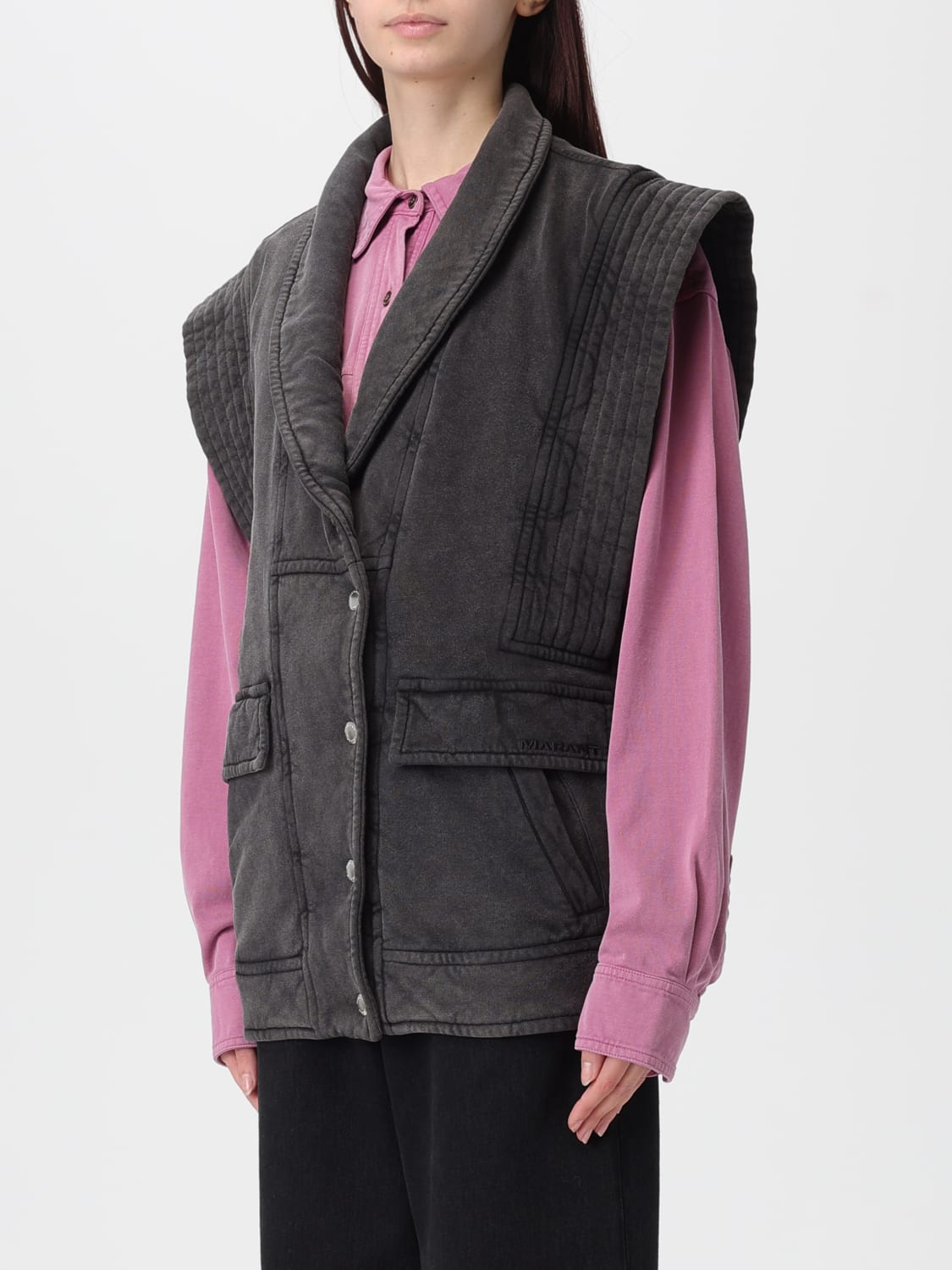 ISABEL MARANT ETOILE GILET: Pull femme Isabel Marant Etoile, Noir - Img 4