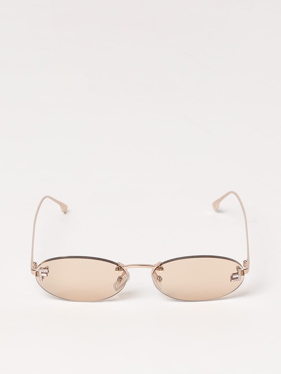 FENDI OCCHIALI DA SOLE: Occhiali da sole FF Gold Oval Fendi, Giallo - Img 2