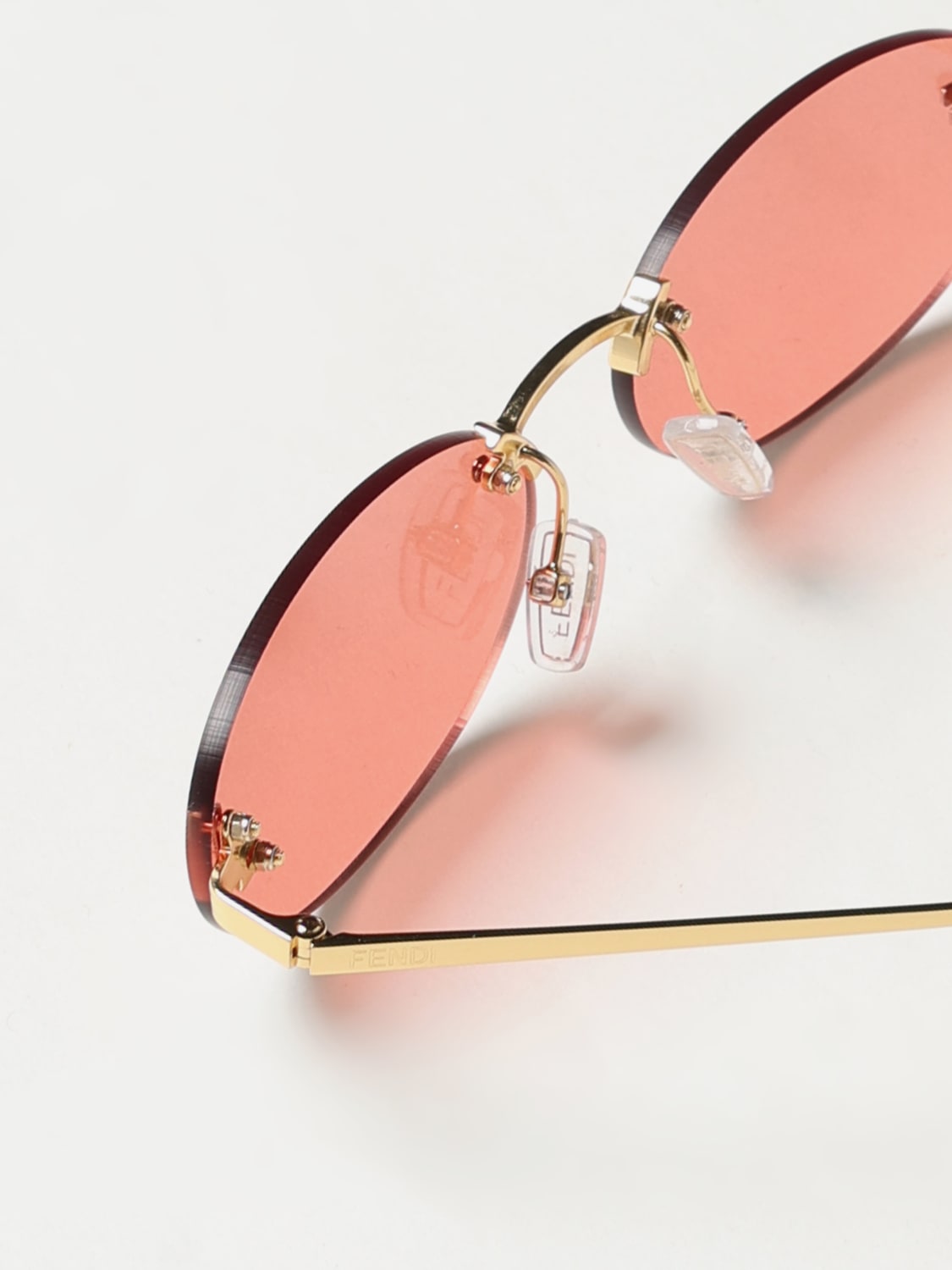 FENDI OCCHIALI DA SOLE: Occhiali da sole FF Gold Oval Fendi, Rosa - Img 5