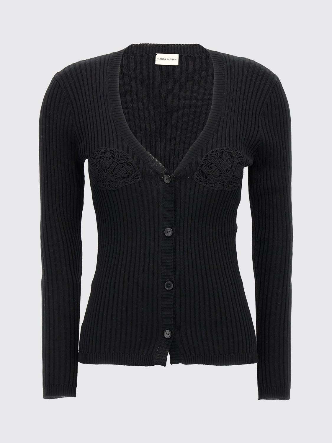 MAGDA BUTRYM JERSEY: Cárdigan mujer Magda Butrym, Negro - Img 1