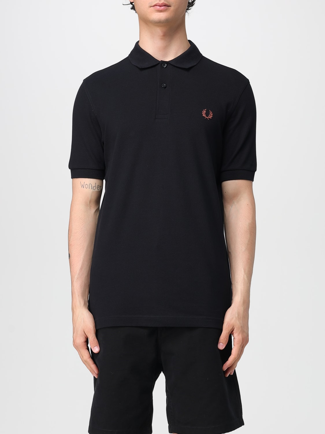 FRED PERRY POLO: Polo in cotone con logo Fred Perry, Nero 1 - Img 1