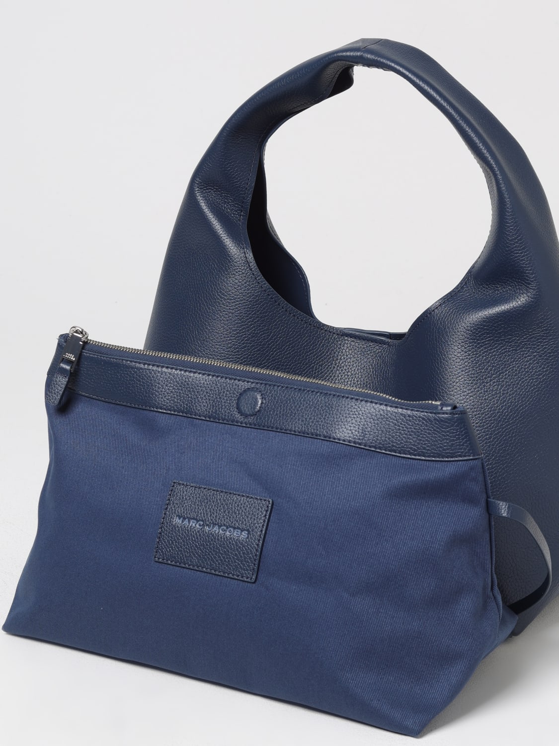 MARC JACOBS BORSA A SPALLA: Borsa Marc Jacobs in pelle a grana , Blue - Img 3