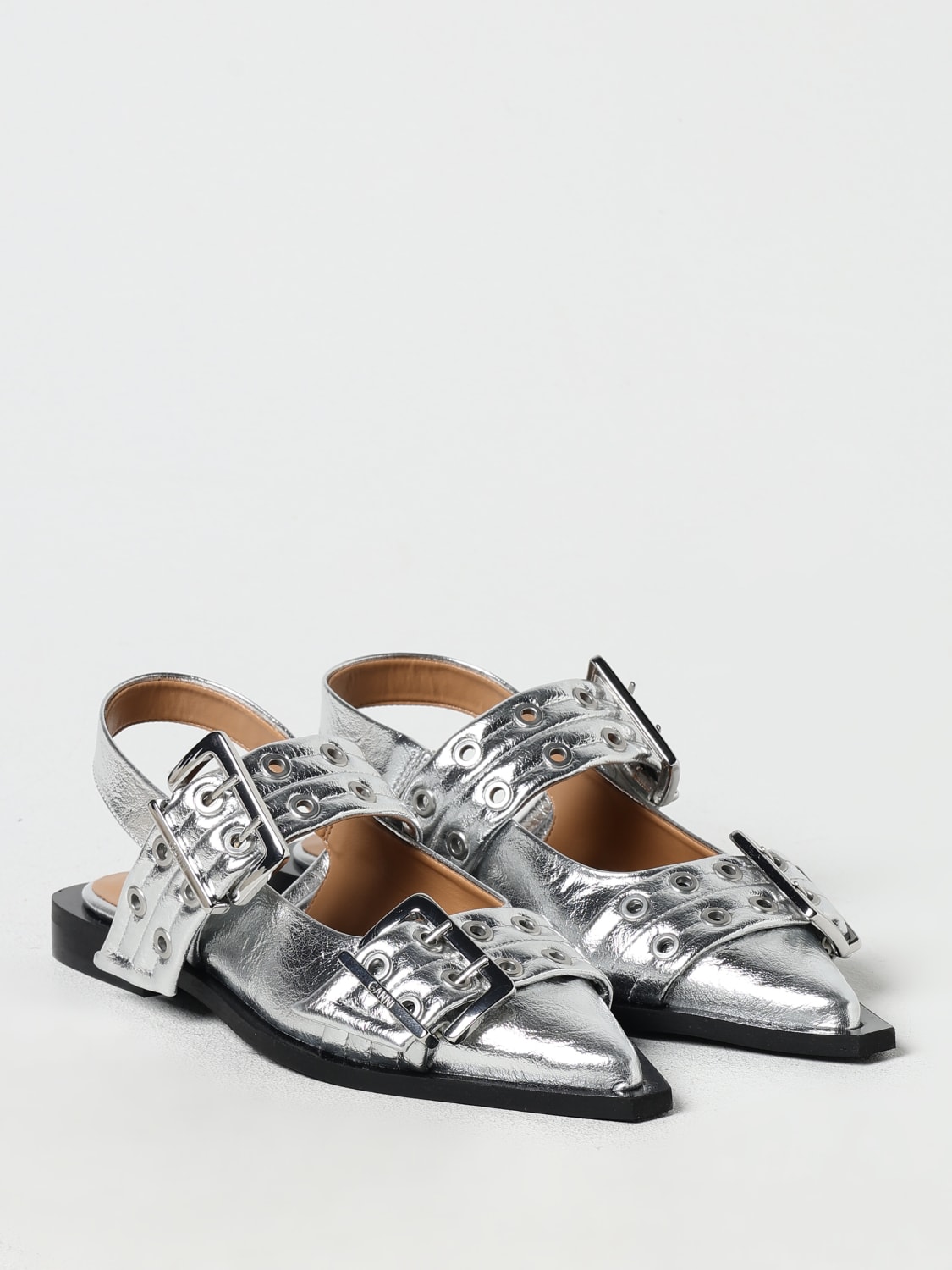 GANNI BALLET FLAT: Ballet flats woman Ganni, Silver - Img 2