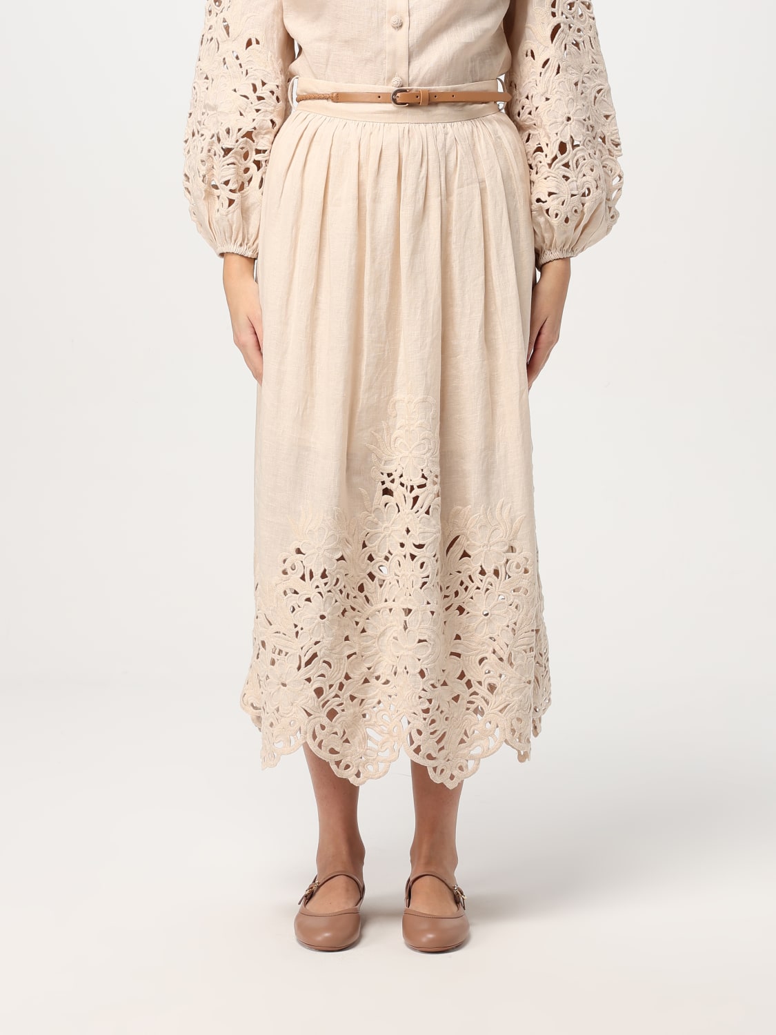 ZIMMERMANN GONNA: Gonna Zimmermann in lino , Panna - Img 1