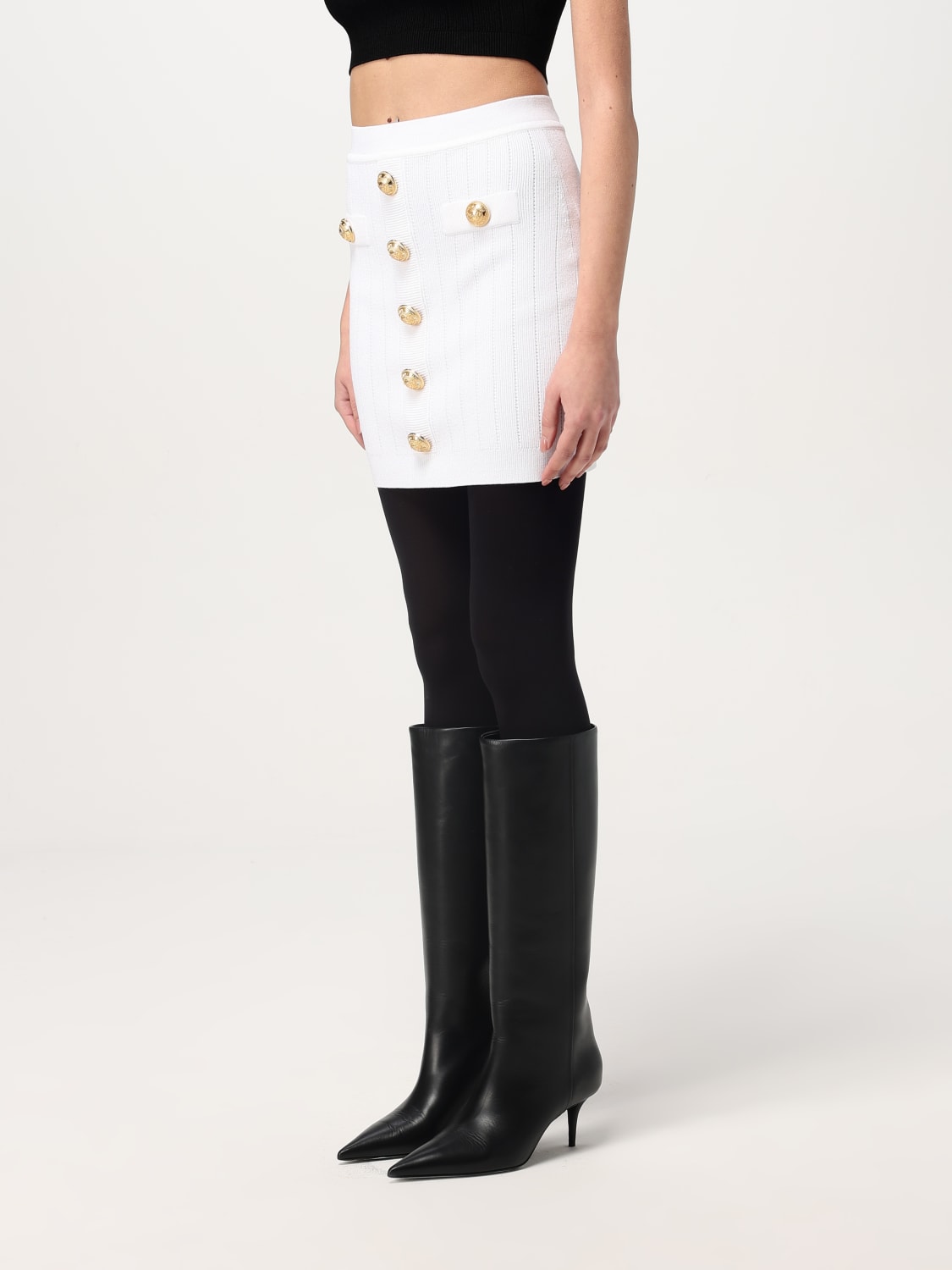 BALMAIN: Skirt woman - White | Balmain skirt EF1LB290KB07