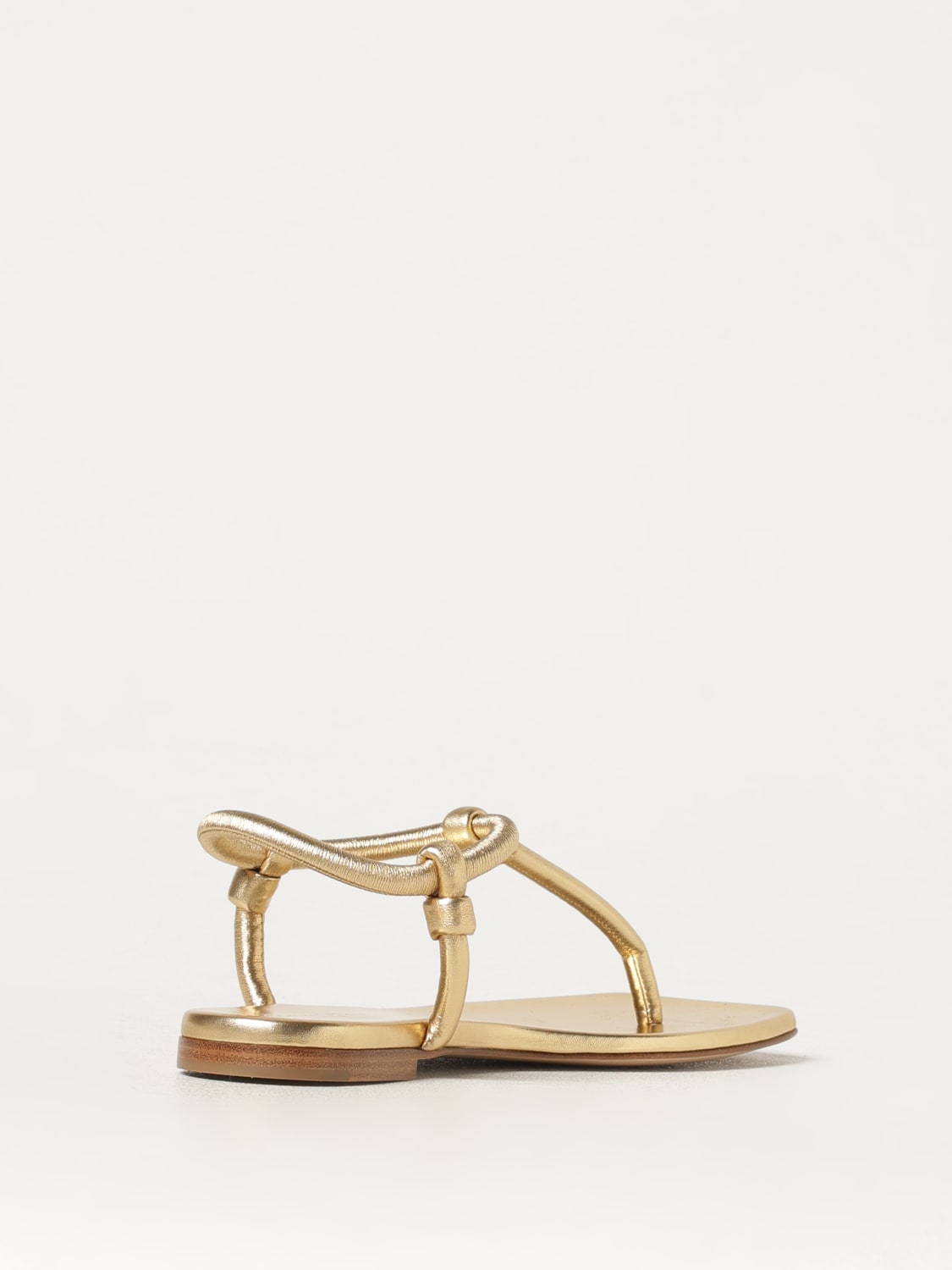 GIANVITO ROSSI SANDALI BASSO: Sandalo Juno Gianvito Rossi in nappa laminata , Oro - Img 3