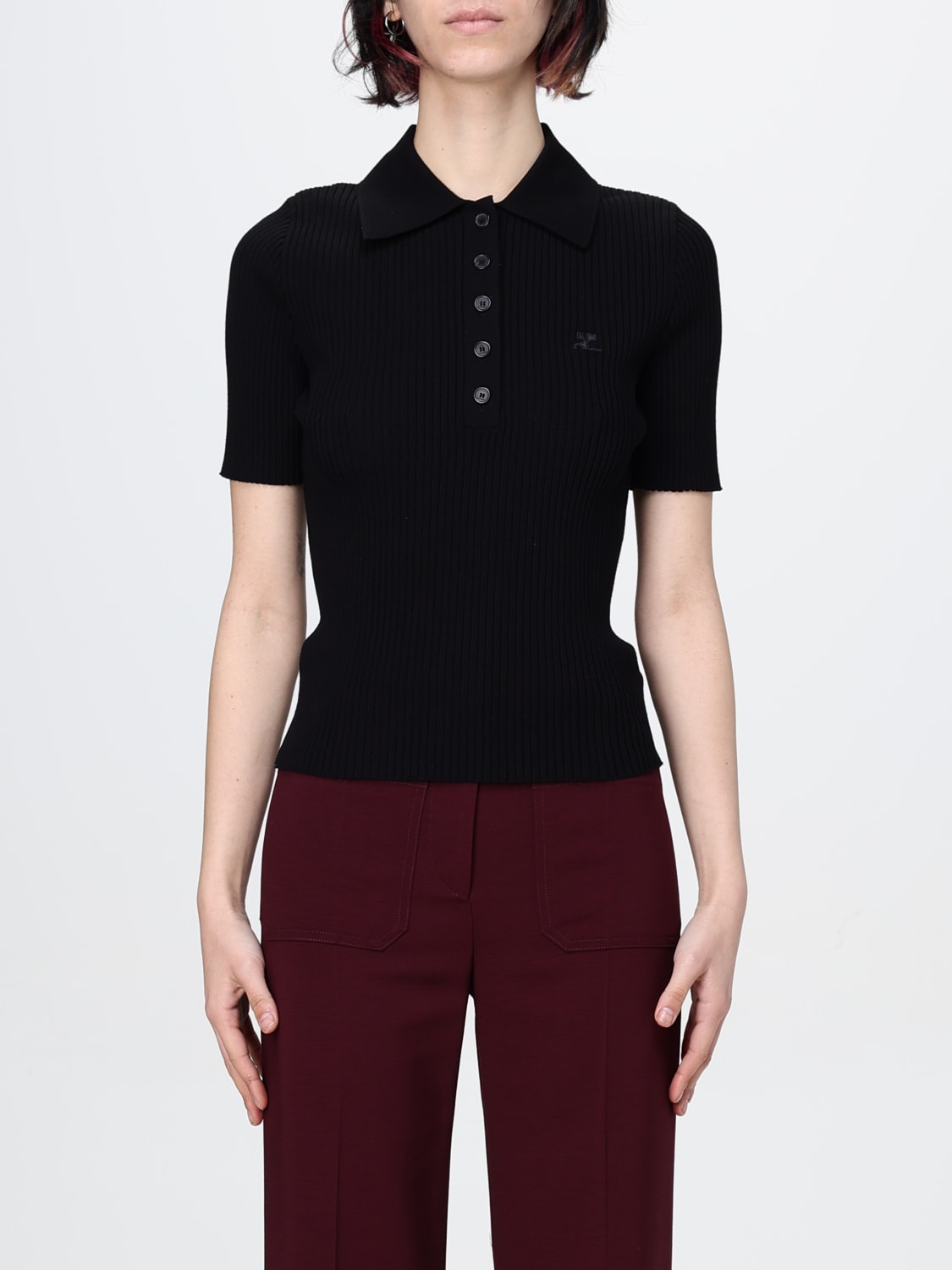 COURRÈGES POLO: Polo damen CourrÈges, Schwarz - Img 1