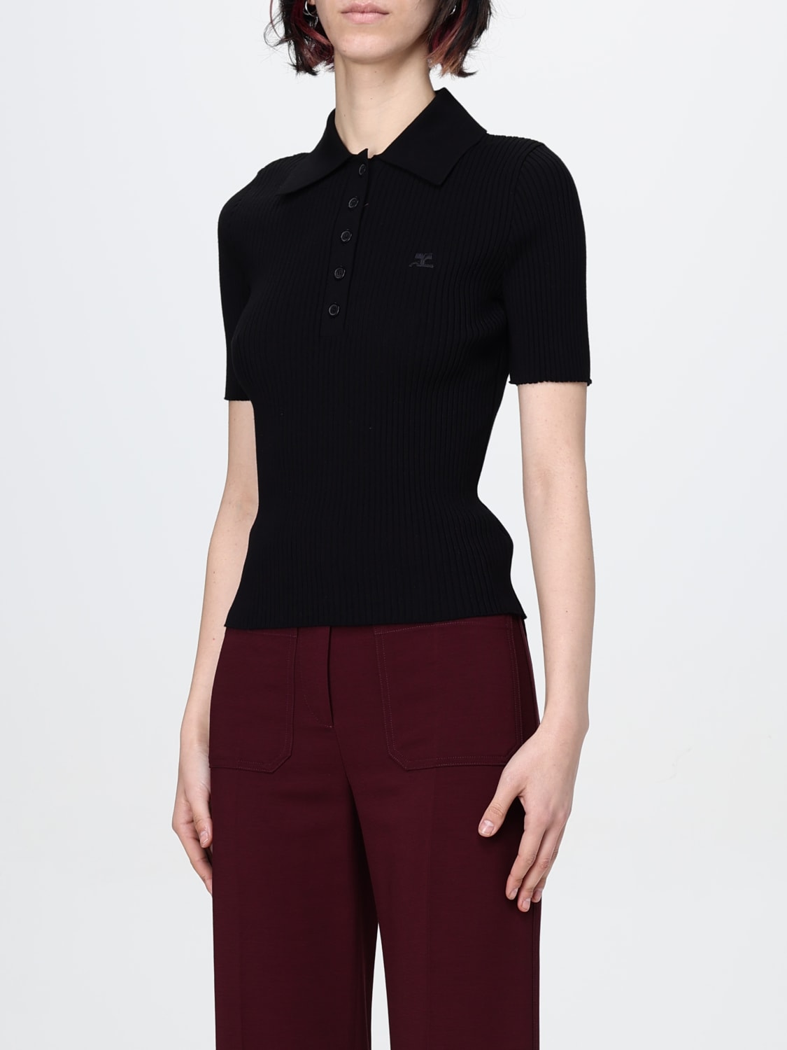 COURRÈGES POLO: Polo damen CourrÈges, Schwarz - Img 3