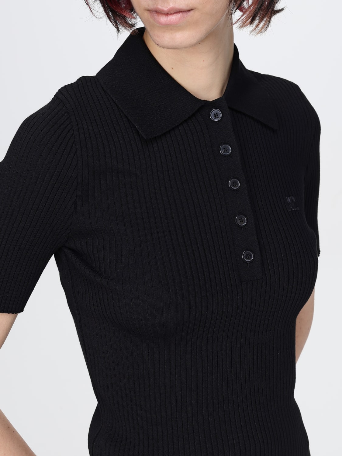 COURRÈGES POLO: Polo damen CourrÈges, Schwarz - Img 4