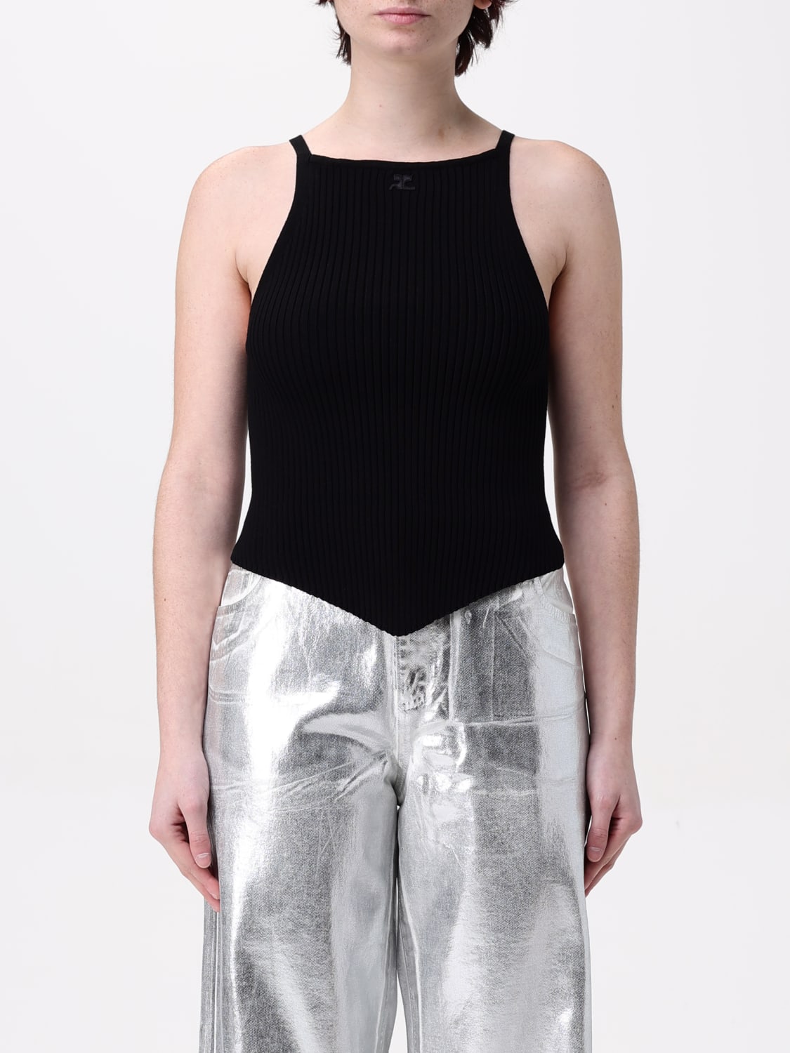 Tシャツ・カットソー COURREGES Women Tops VESMTO042FI0001 9999 BLACK COURRÈGES:トップス レディース - ブラック | GIGLIO.COM