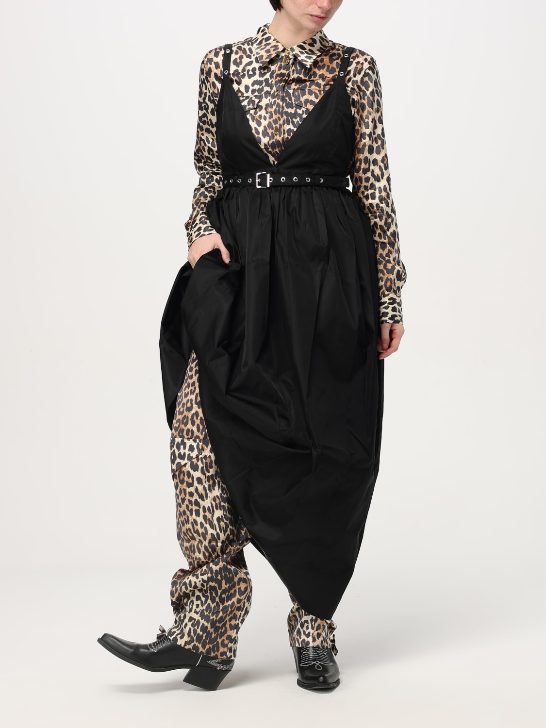 ワンピース GANNI Woman Dress Black W00306883 099 GANNI